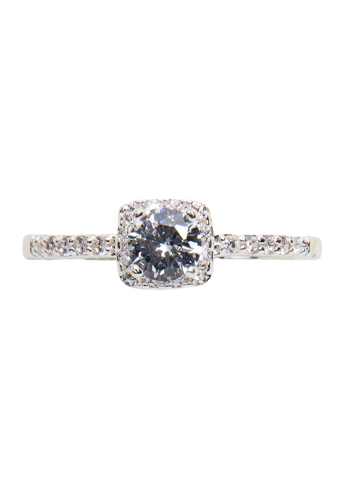Lab Created Cubic Zirconia Pavé Round Polished Finish Ring 