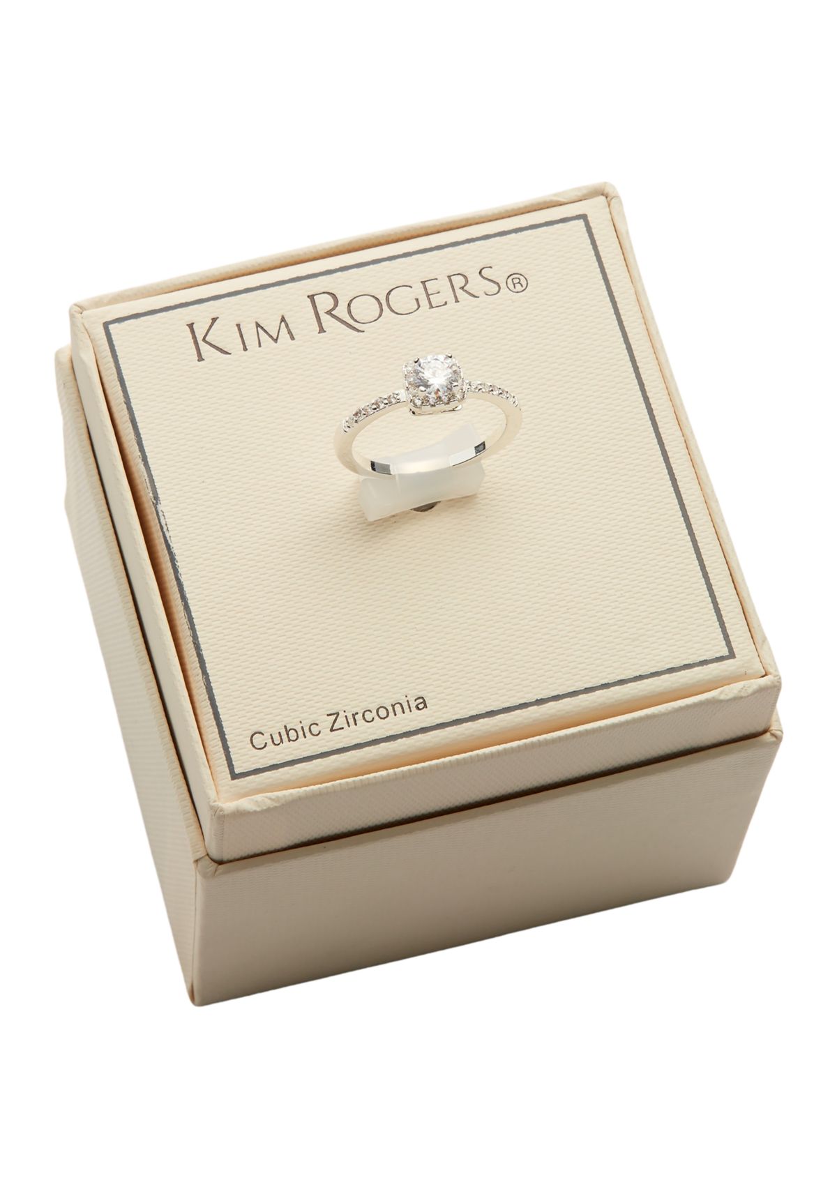 Lab Created Cubic Zirconia Pavé Round Polished Finish Ring 