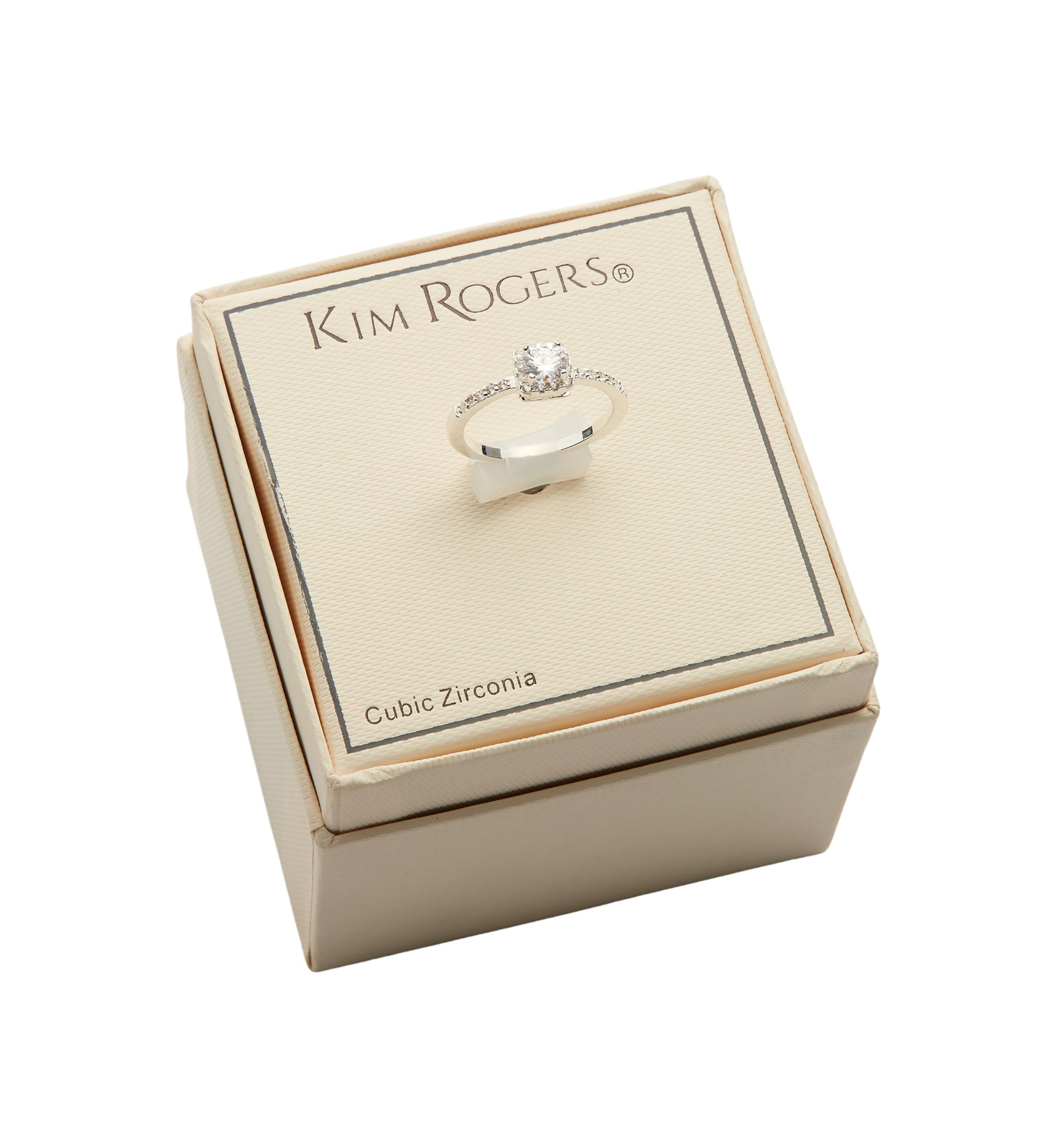 Lab Created Cubic Zirconia Pavé Round Polished Finish Ring 