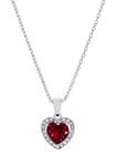 Boxed Crystal Heart Pavé Halo Pendant Necklace