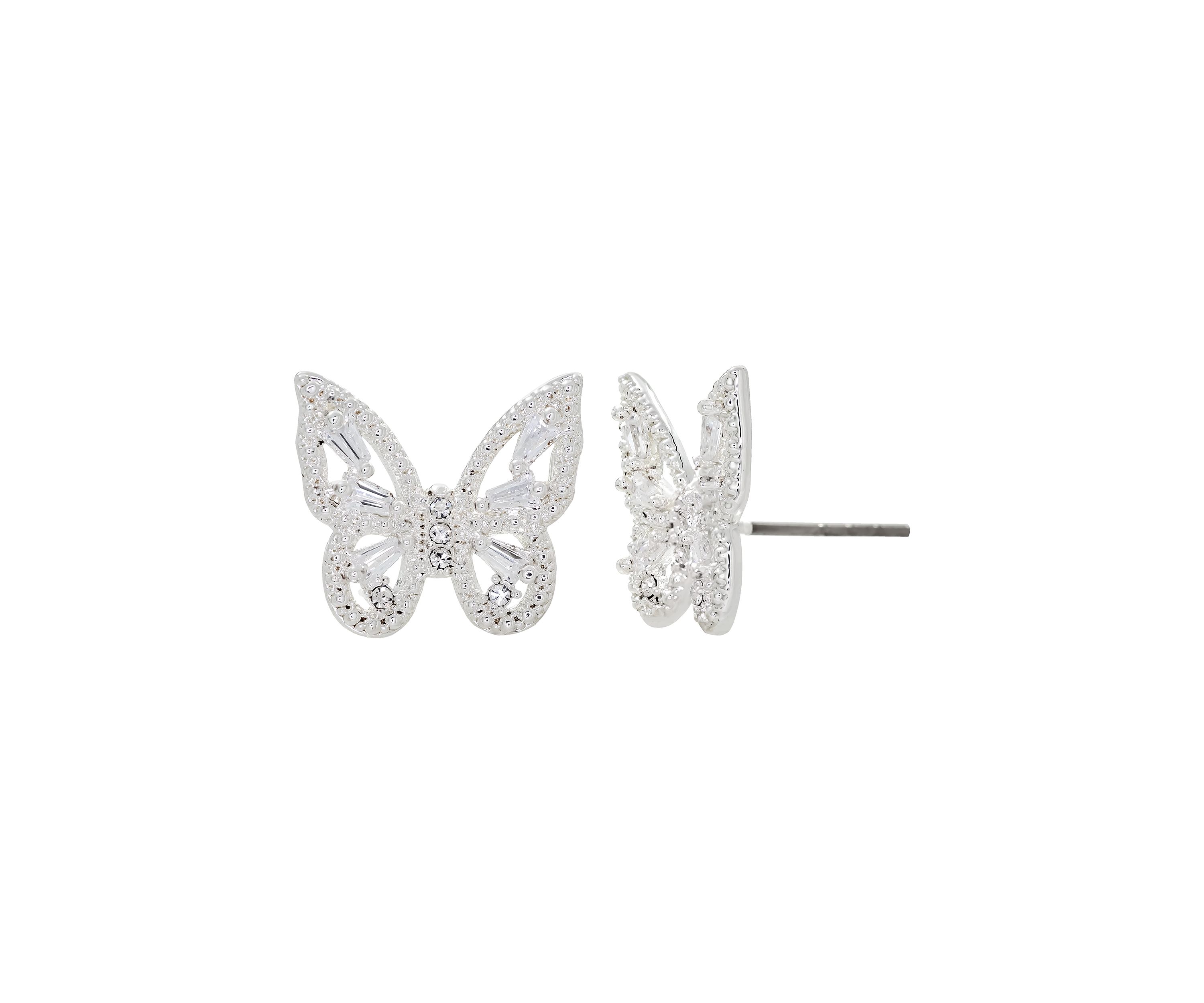 Boxed Cubic Zirconia Pavé Butterfly Earrings