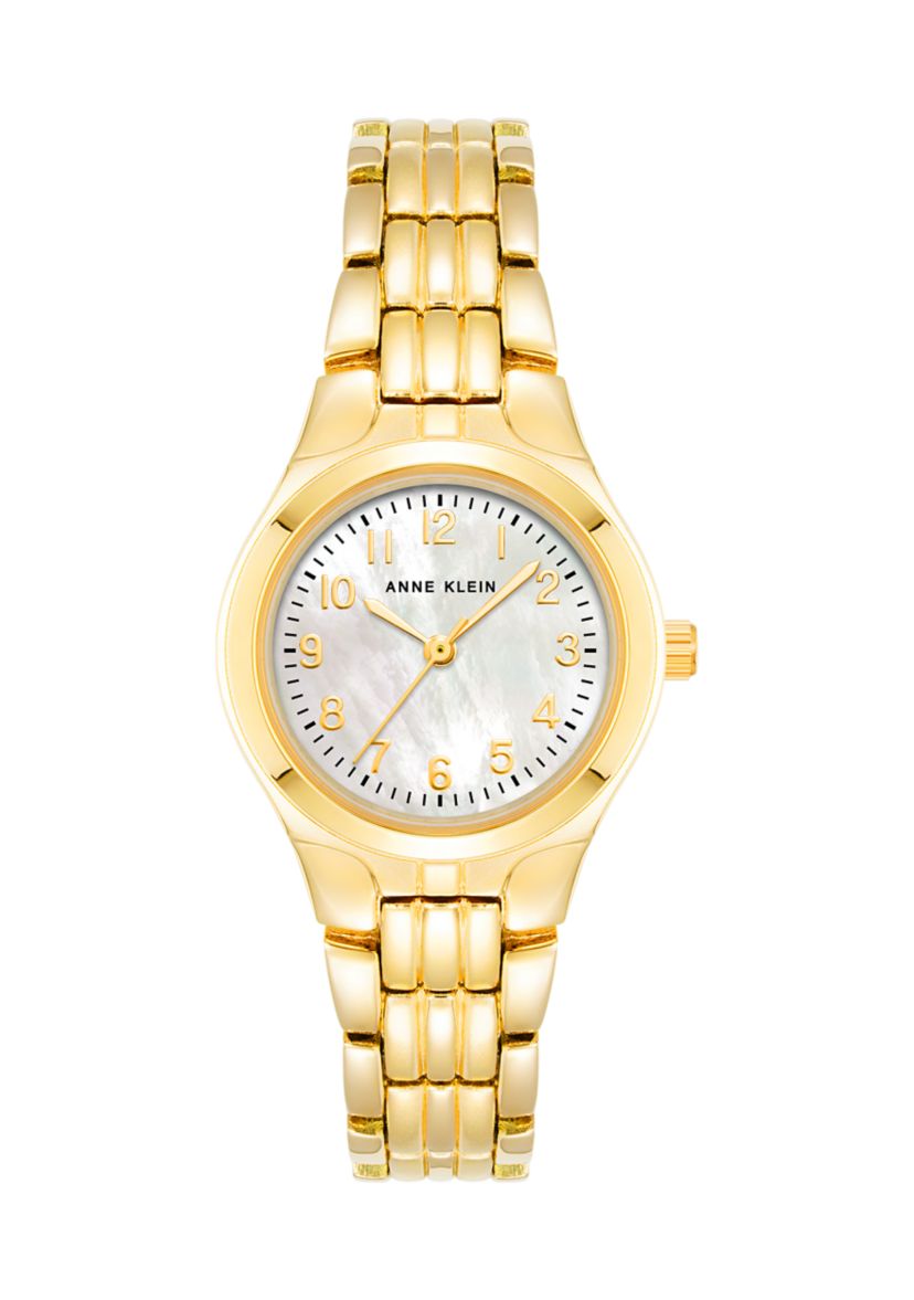 Womens Gold Tone Metal Link Bracelet Watch