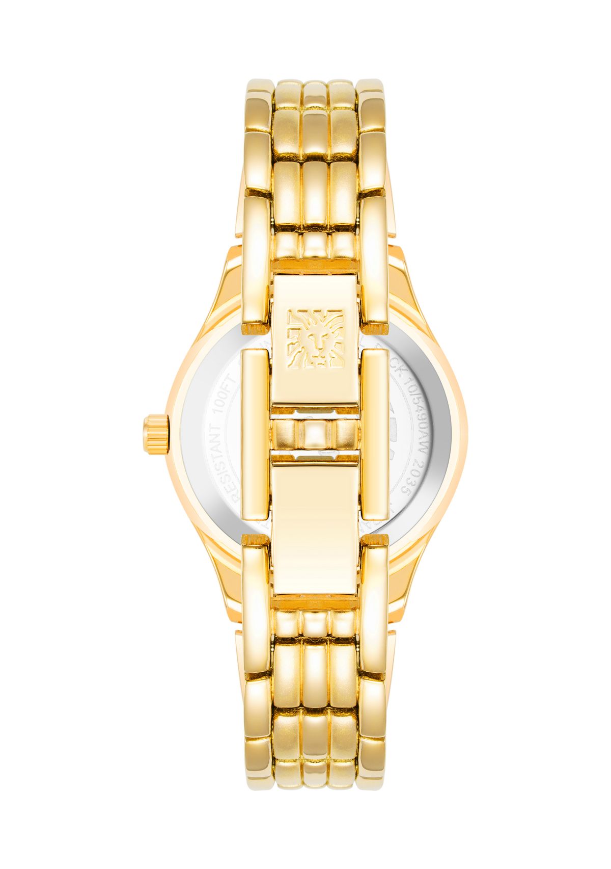 Womens Gold Tone Metal Link Bracelet Watch