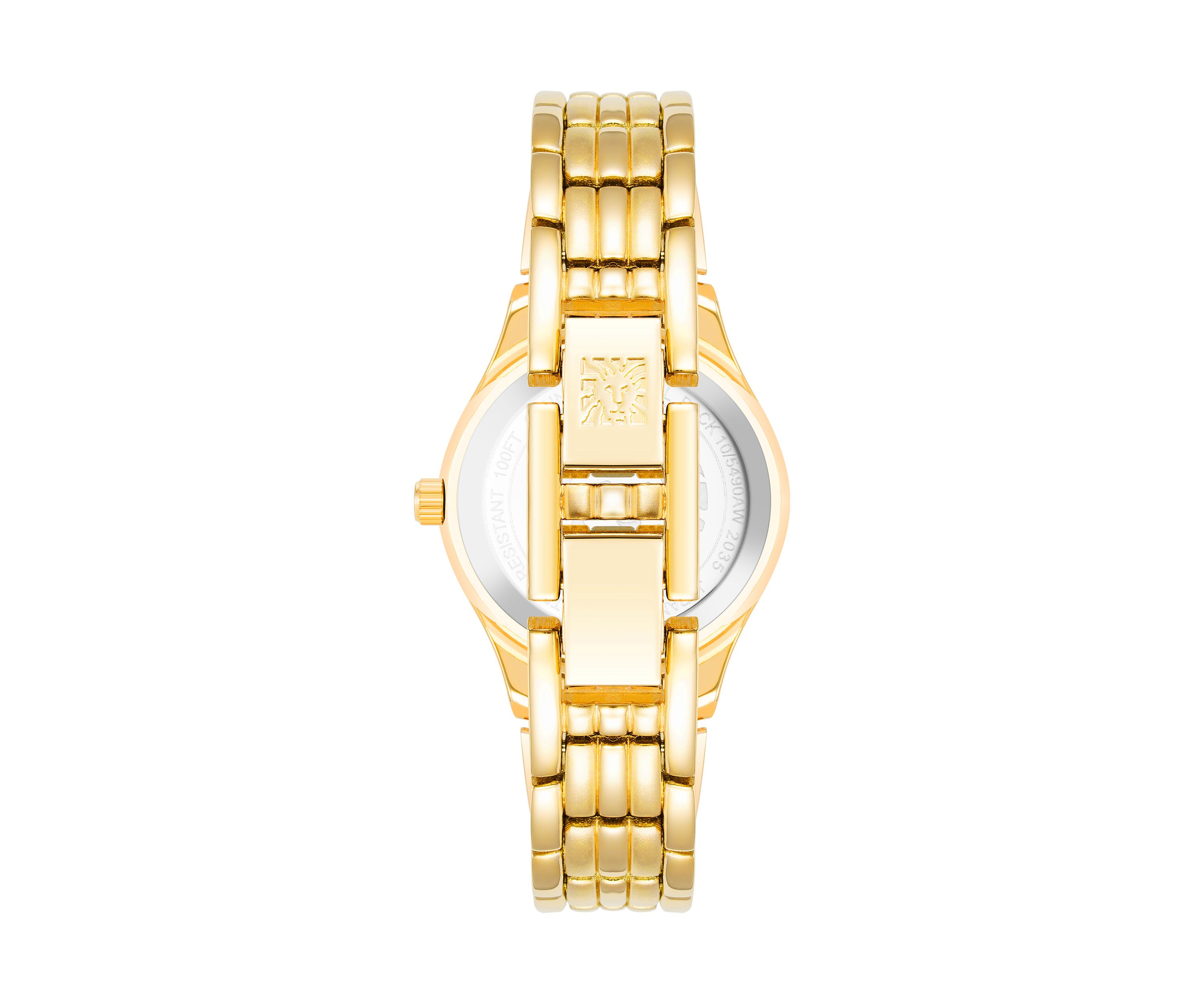 Womens Gold Tone Metal Link Bracelet Watch