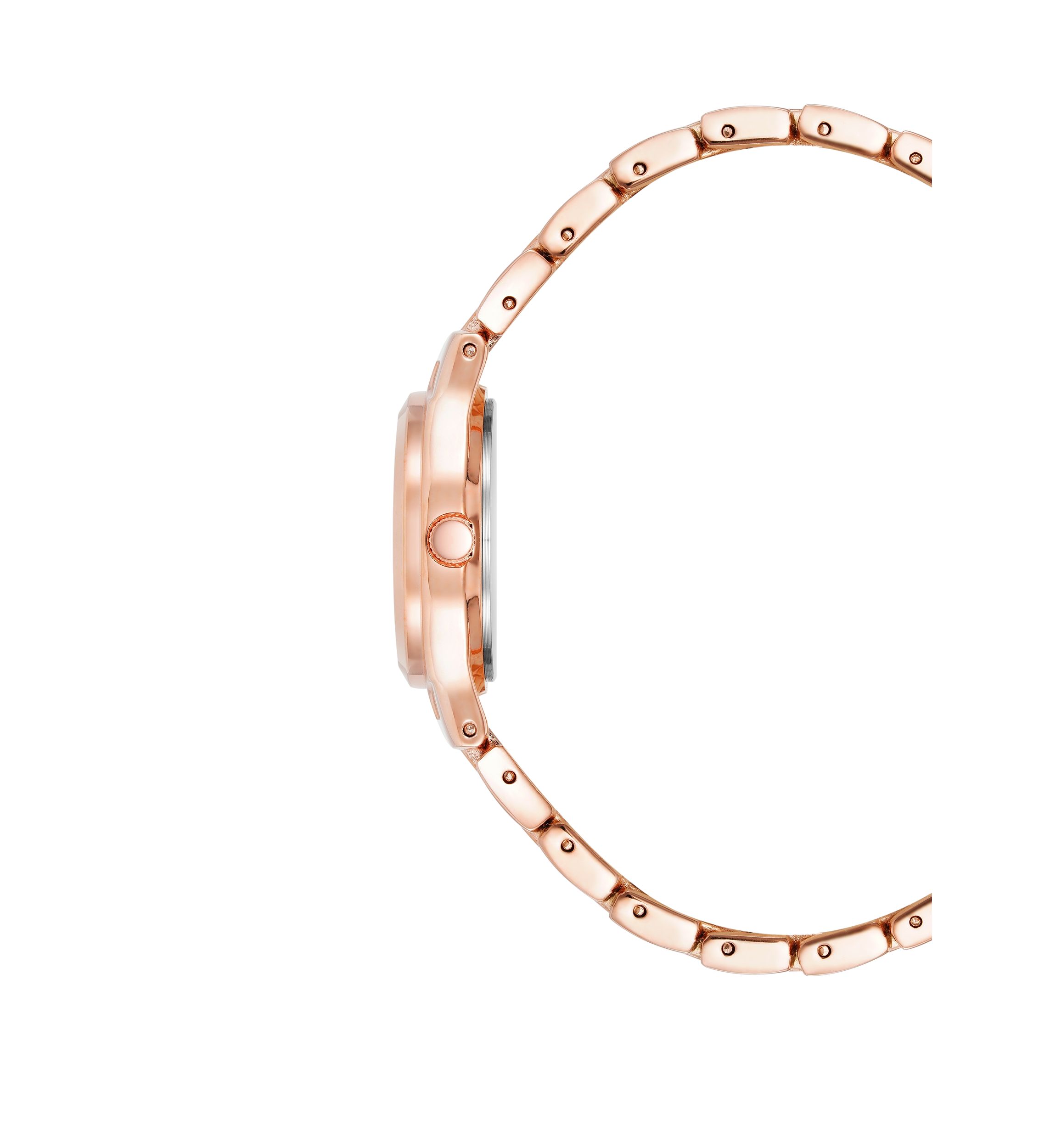 Rose Gold Tone Metal Link Bracelet Watch - 26 Millimeter