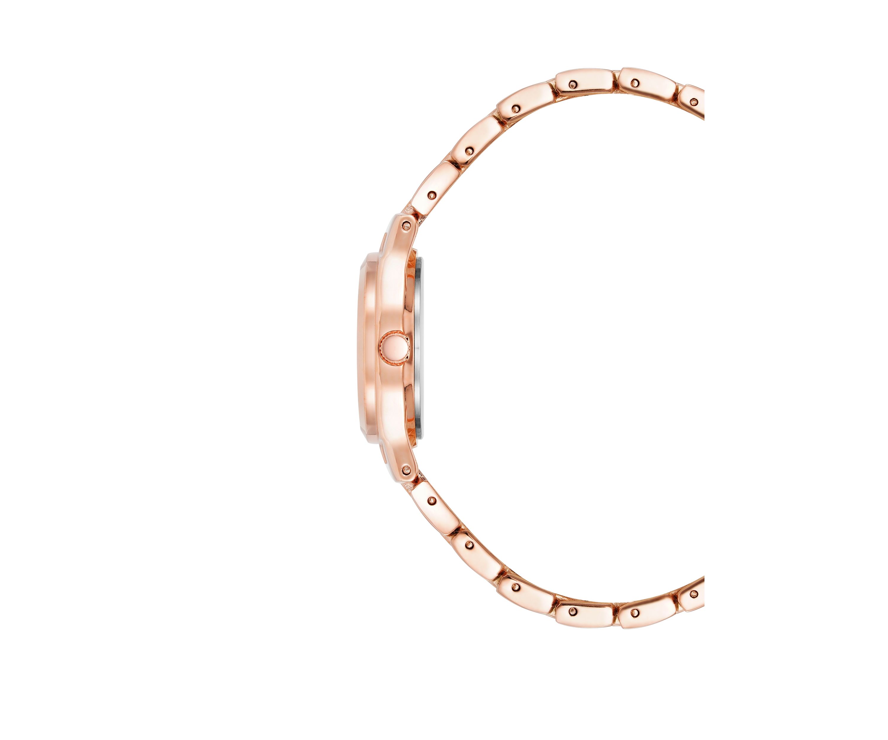 Rose Gold Tone Metal Link Bracelet Watch - 26 Millimeter