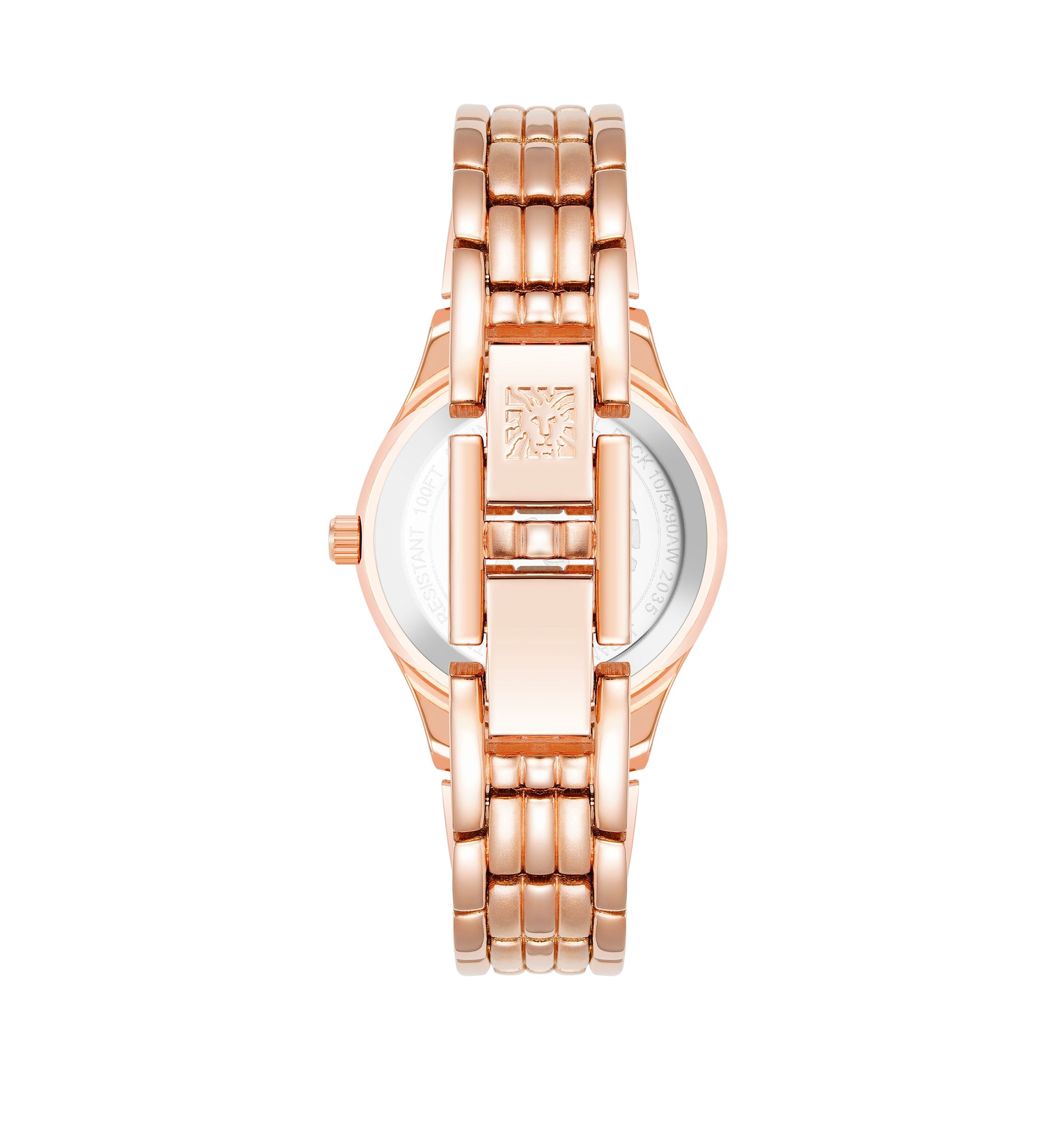 Rose Gold Tone Metal Link Bracelet Watch - 26 Millimeter