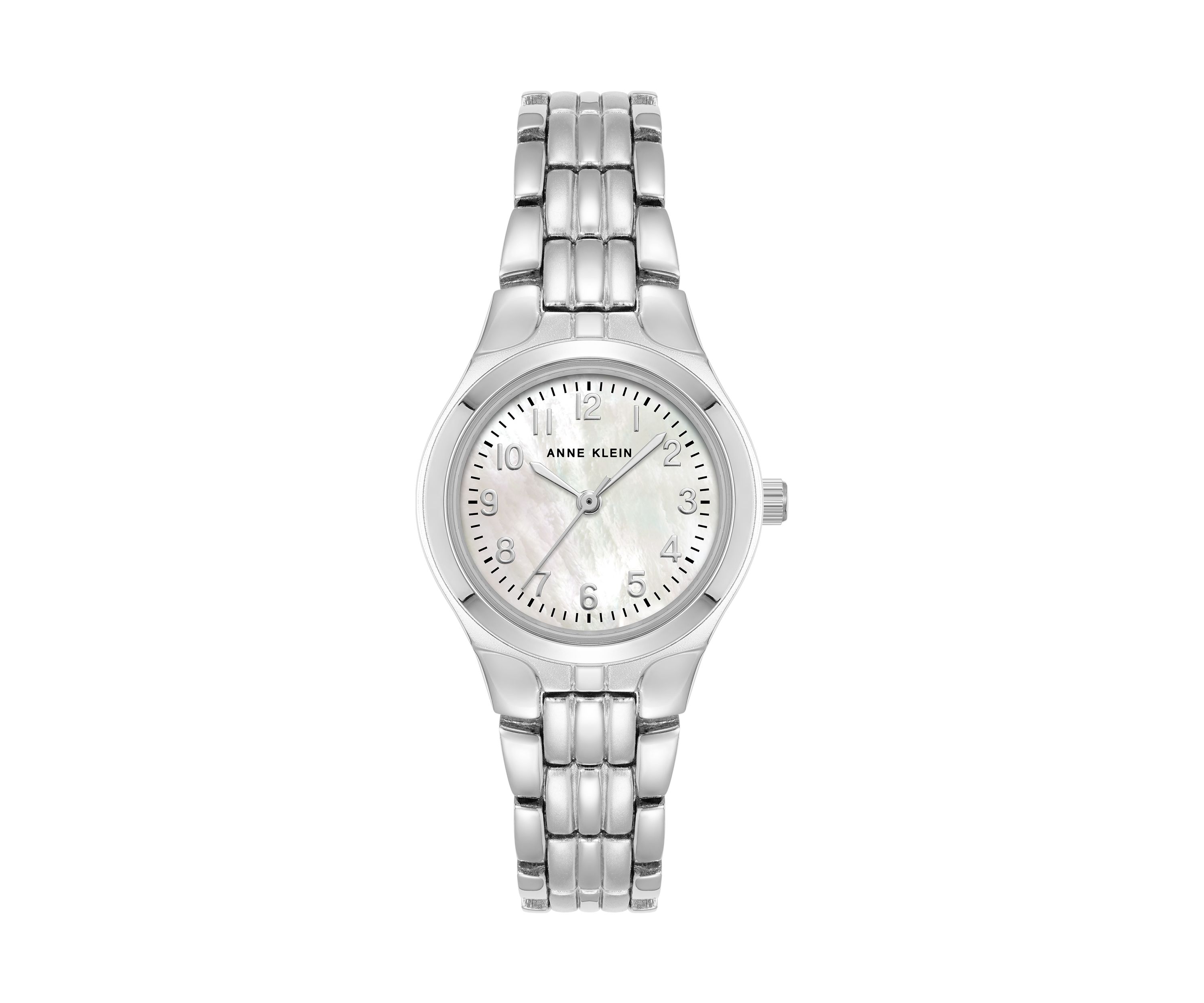 Womens 26 Millimeter Silver-Tone Alloy with White Mother of Pearl Dial Watch 
