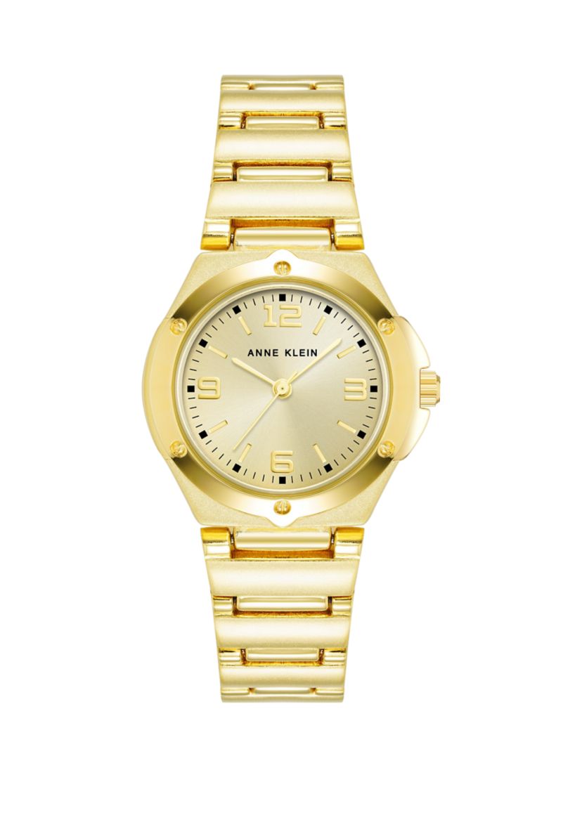 Womens Gold Tone Metal Link Bracelet Watch - 28 Millimeter