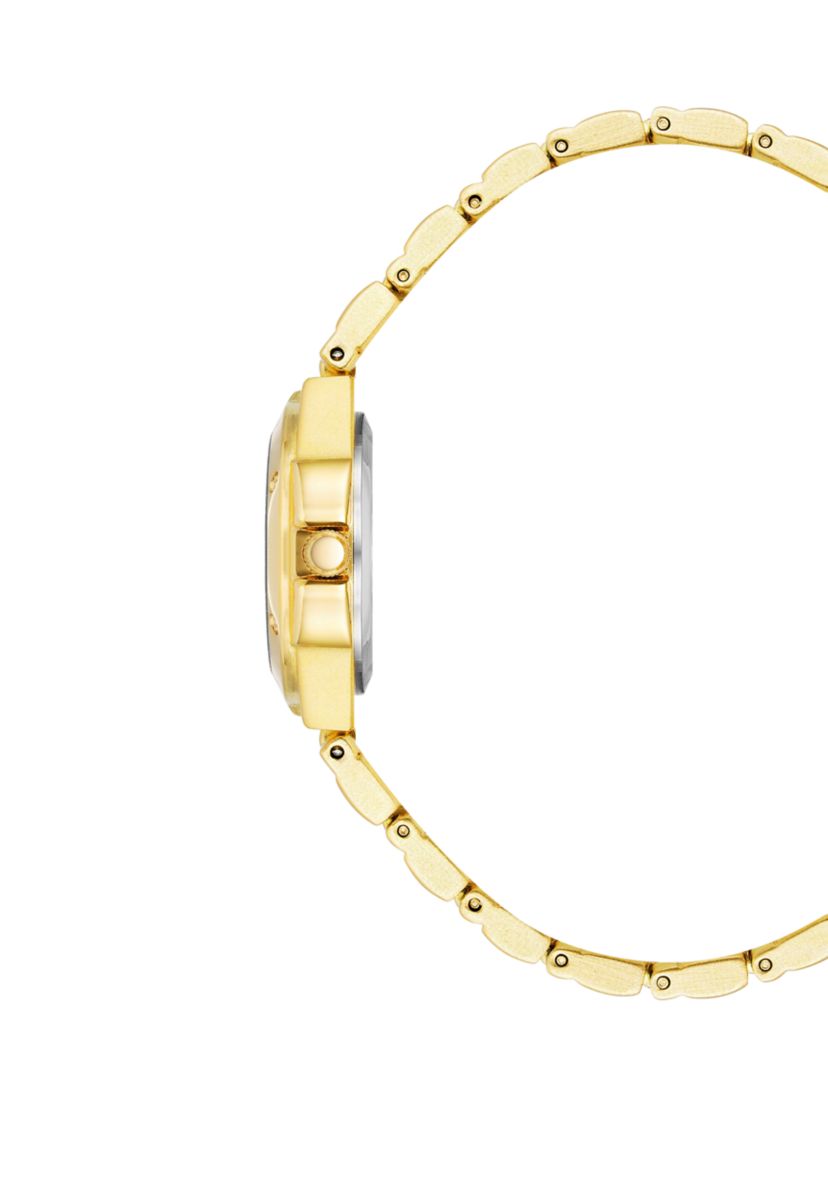 Womens Gold Tone Metal Link Bracelet Watch - 28 Millimeter