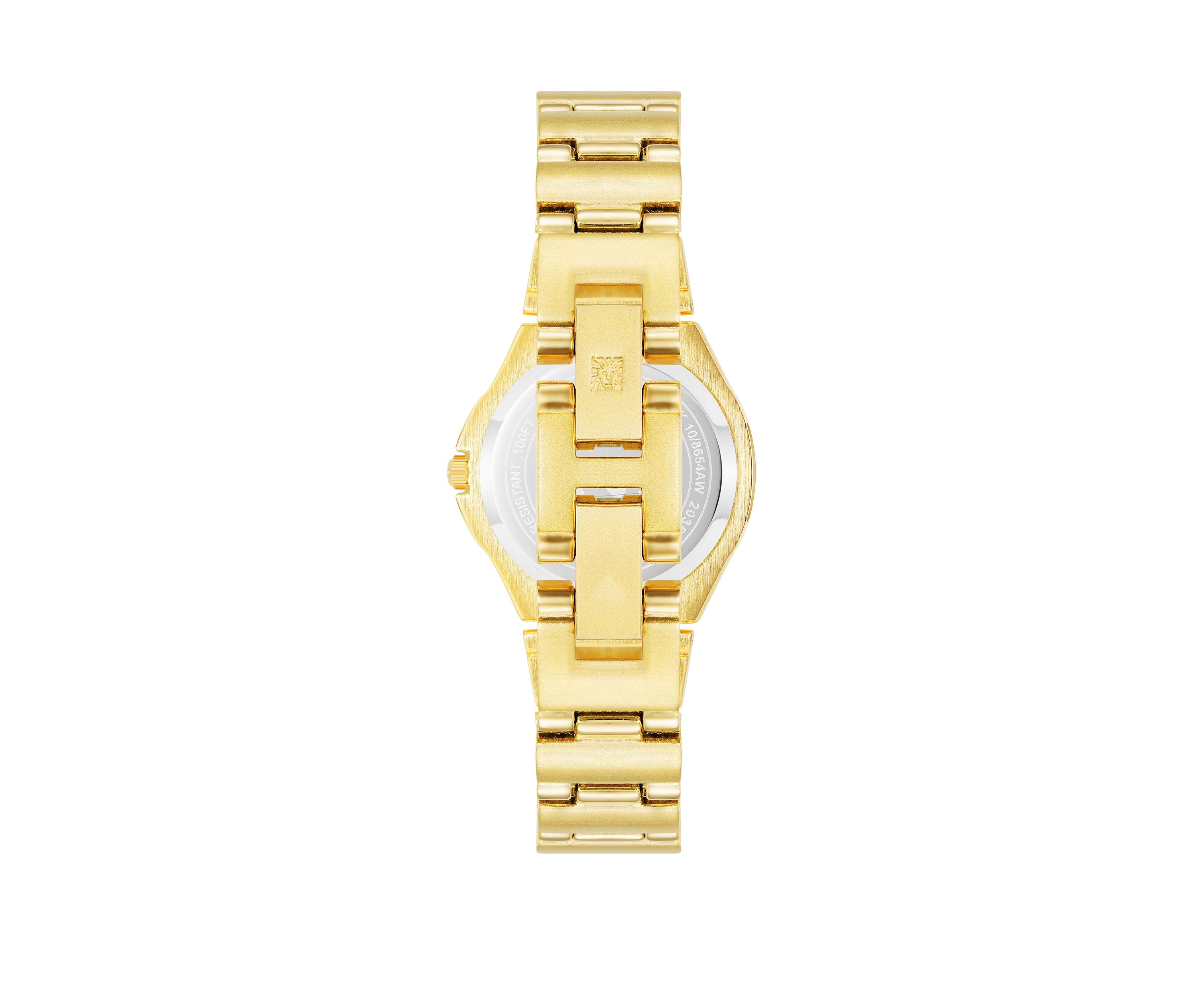 Womens Gold Tone Metal Link Bracelet Watch - 28 Millimeter