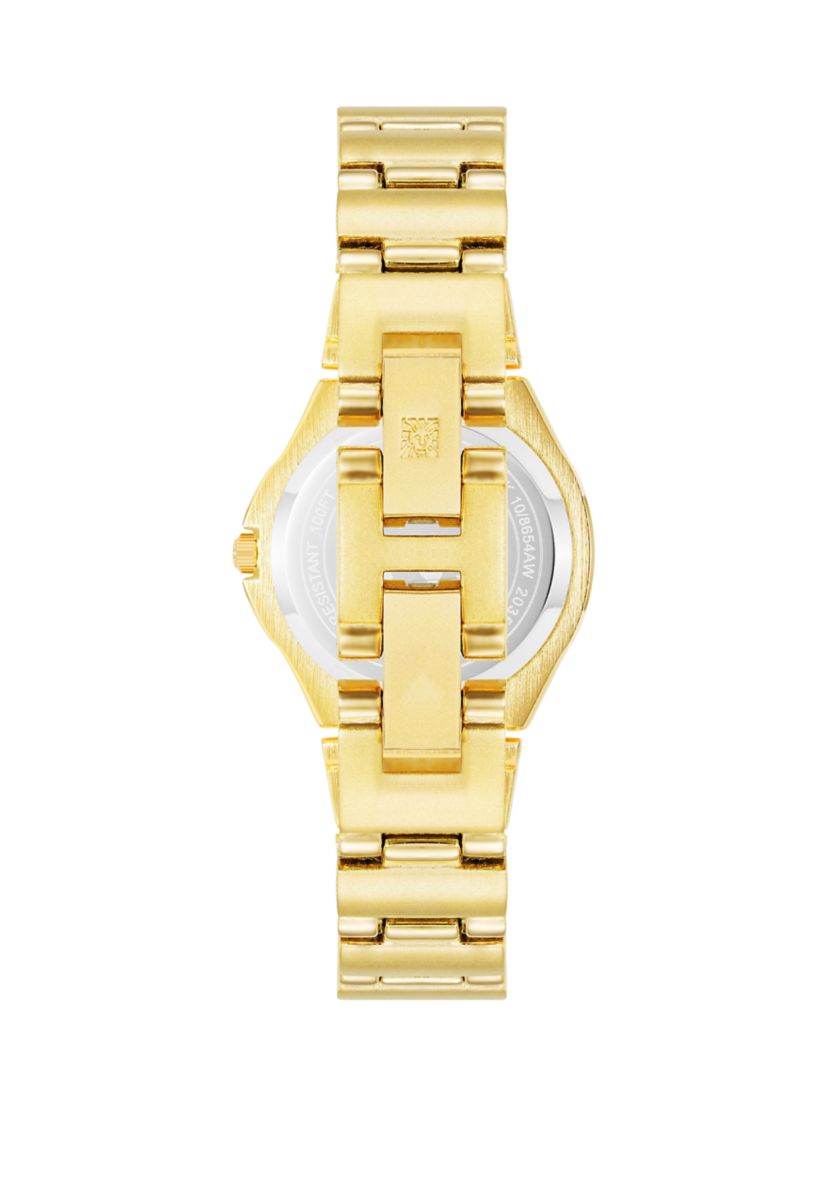 Womens Gold Tone Metal Link Bracelet Watch - 28 Millimeter