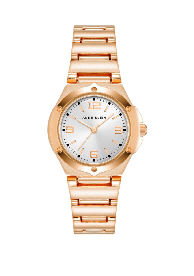 Womens Rose Gold Tone Metal Link Bracelet Watch - 28 Millimeter