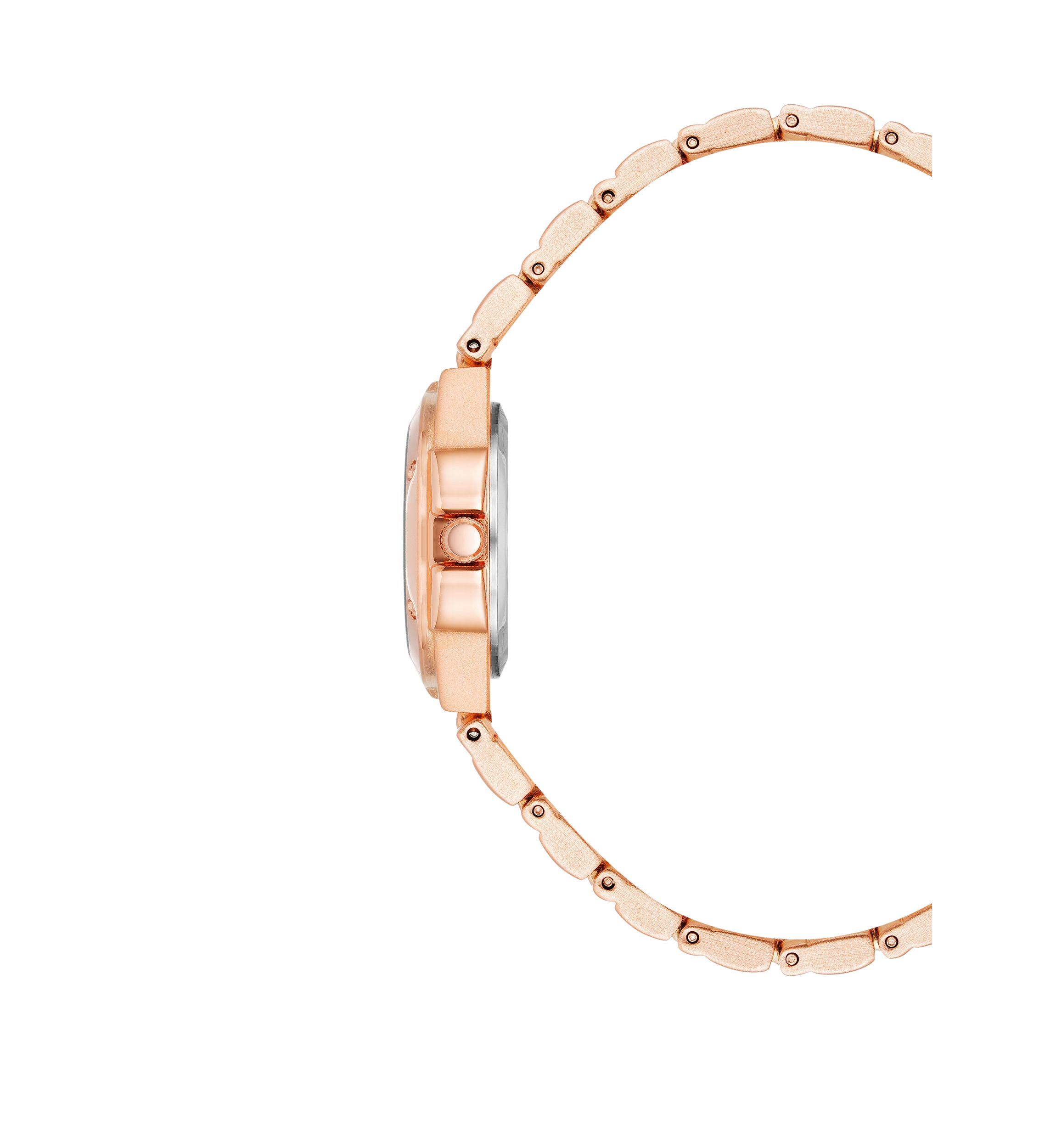 Womens Rose Gold Tone Metal Link Bracelet Watch - 28 Millimeter