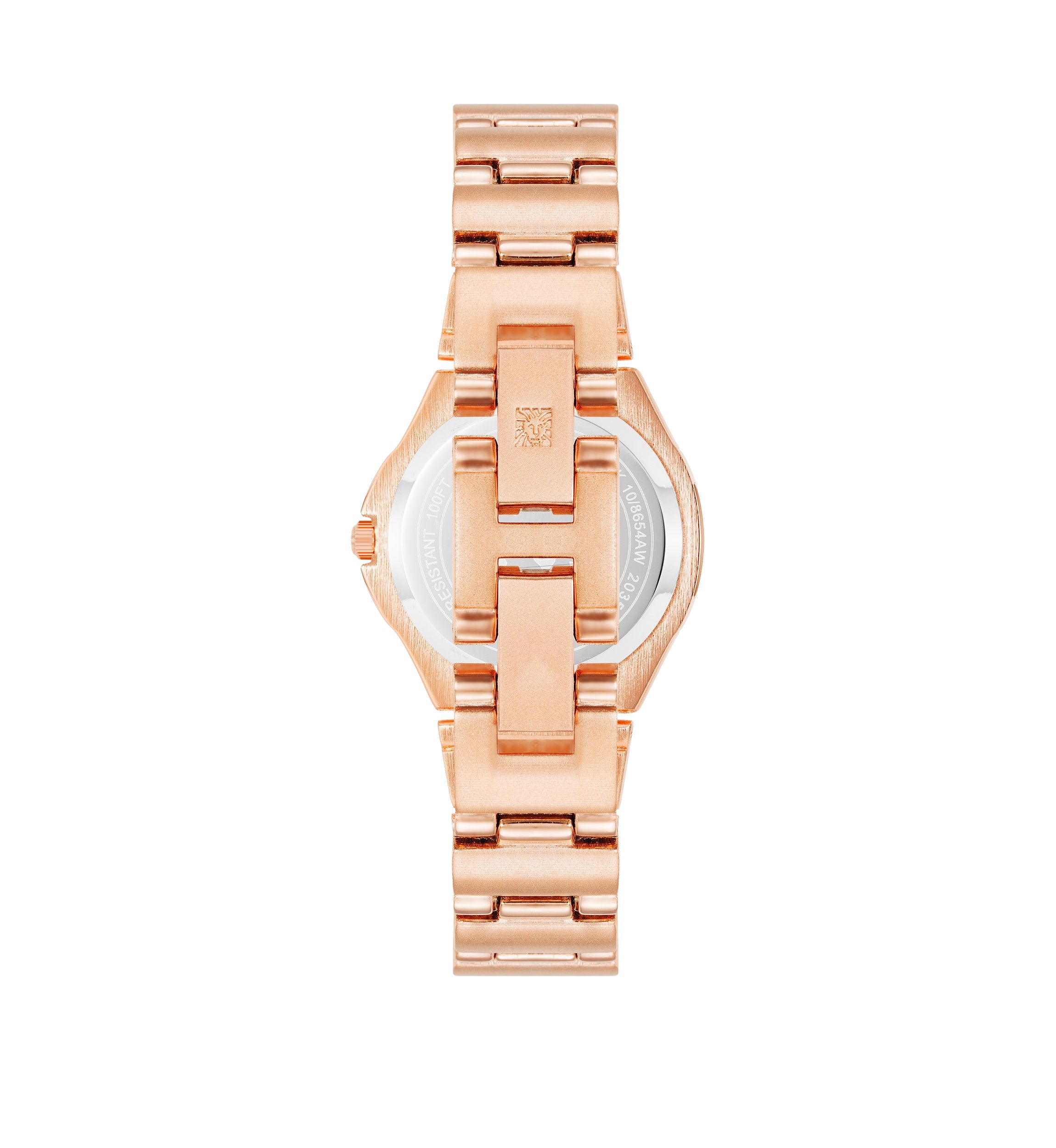 Womens Rose Gold Tone Metal Link Bracelet Watch - 28 Millimeter