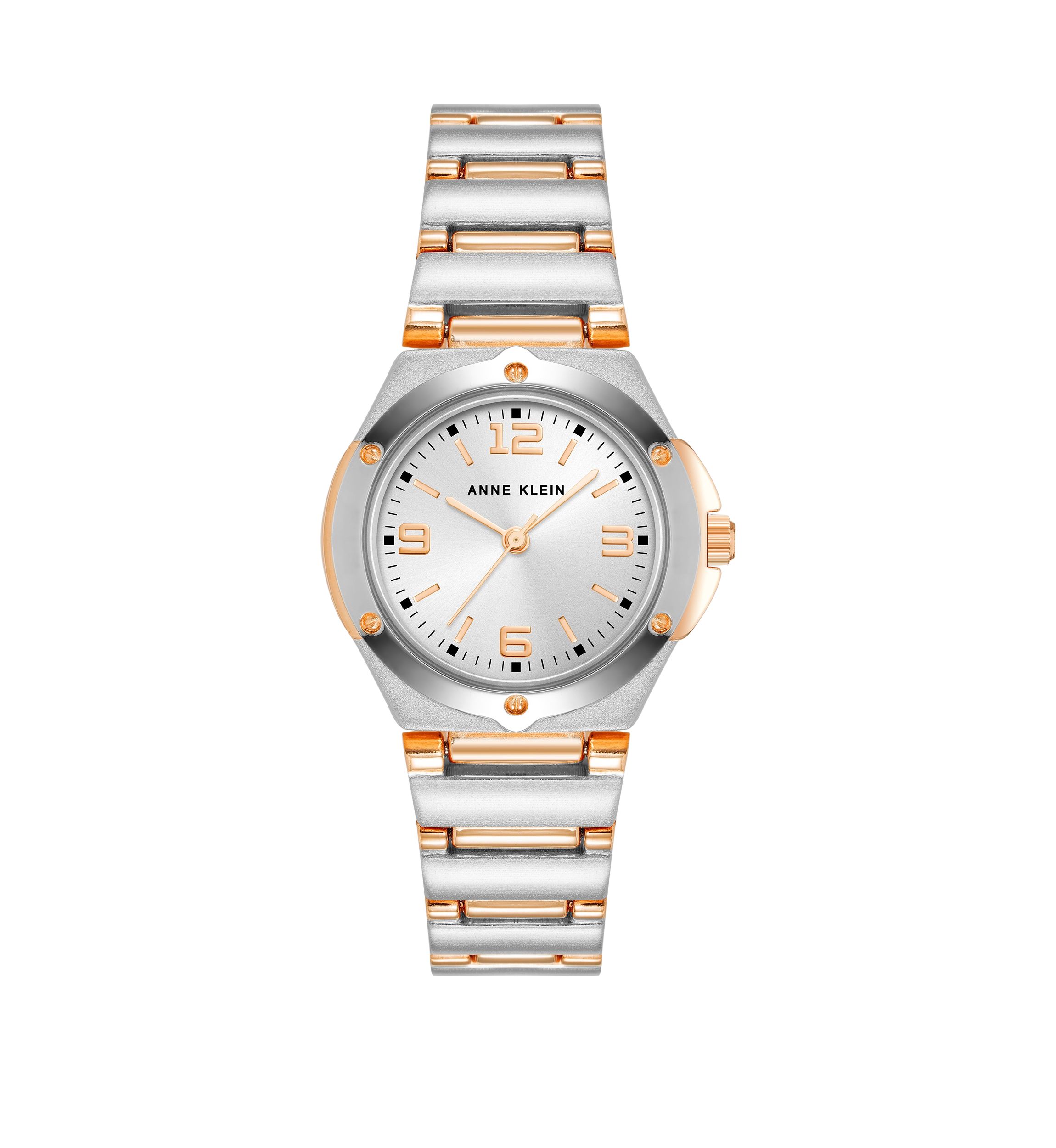 Womens Silver Tone and Rose Gold Tone Metal Link Bracelet Watch - 28 Millimeter