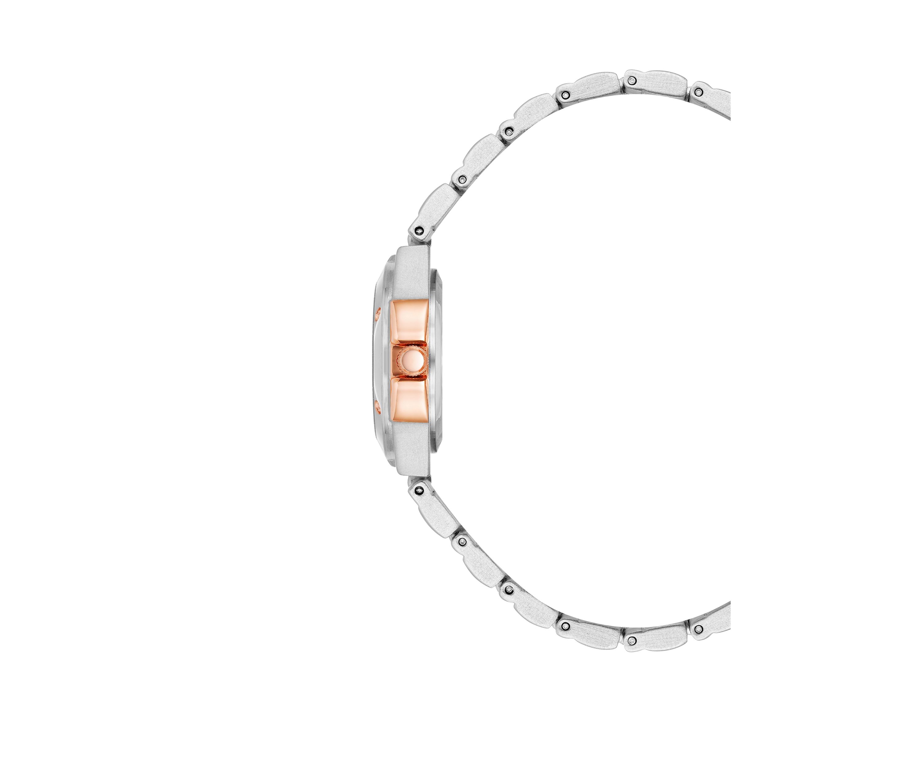 Womens Silver Tone and Rose Gold Tone Metal Link Bracelet Watch - 28 Millimeter
