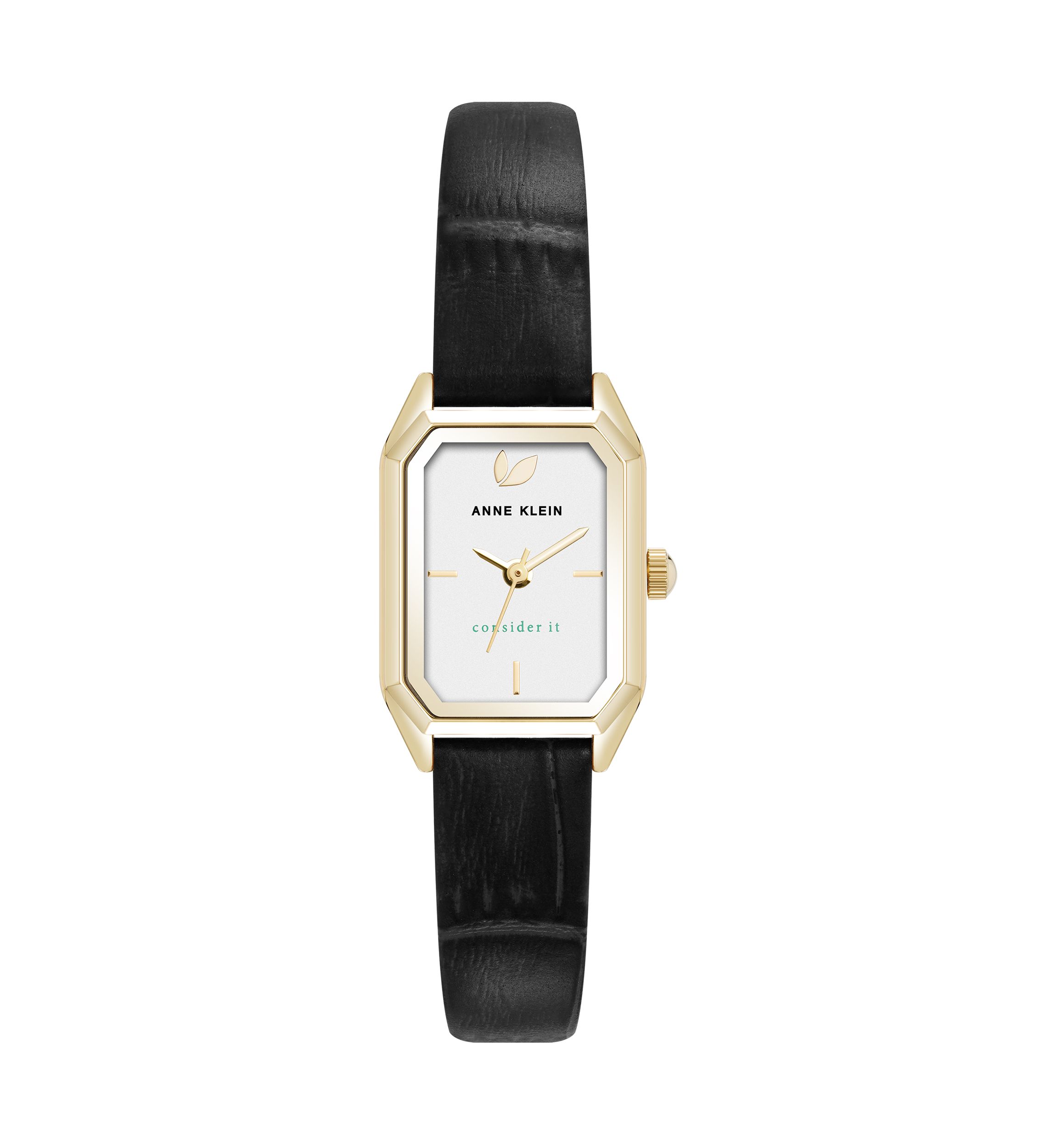 Anne Klein Quartz Rectangular Faux Leather Watch | Belk