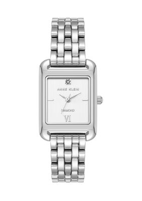 Anne Klein Women's Quartz Rectangular Crystal Accent Watch, Gold