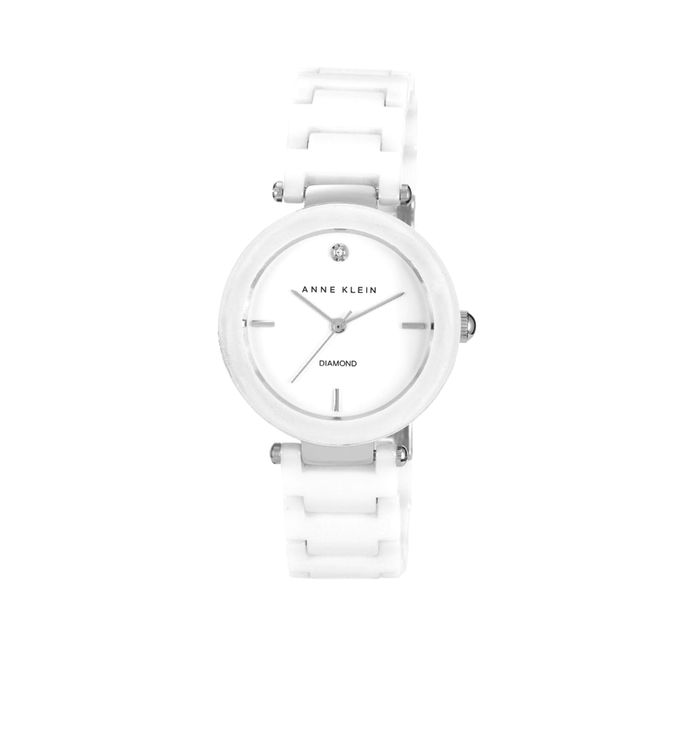 White Round Ceramic Diamond Bracelet Watch