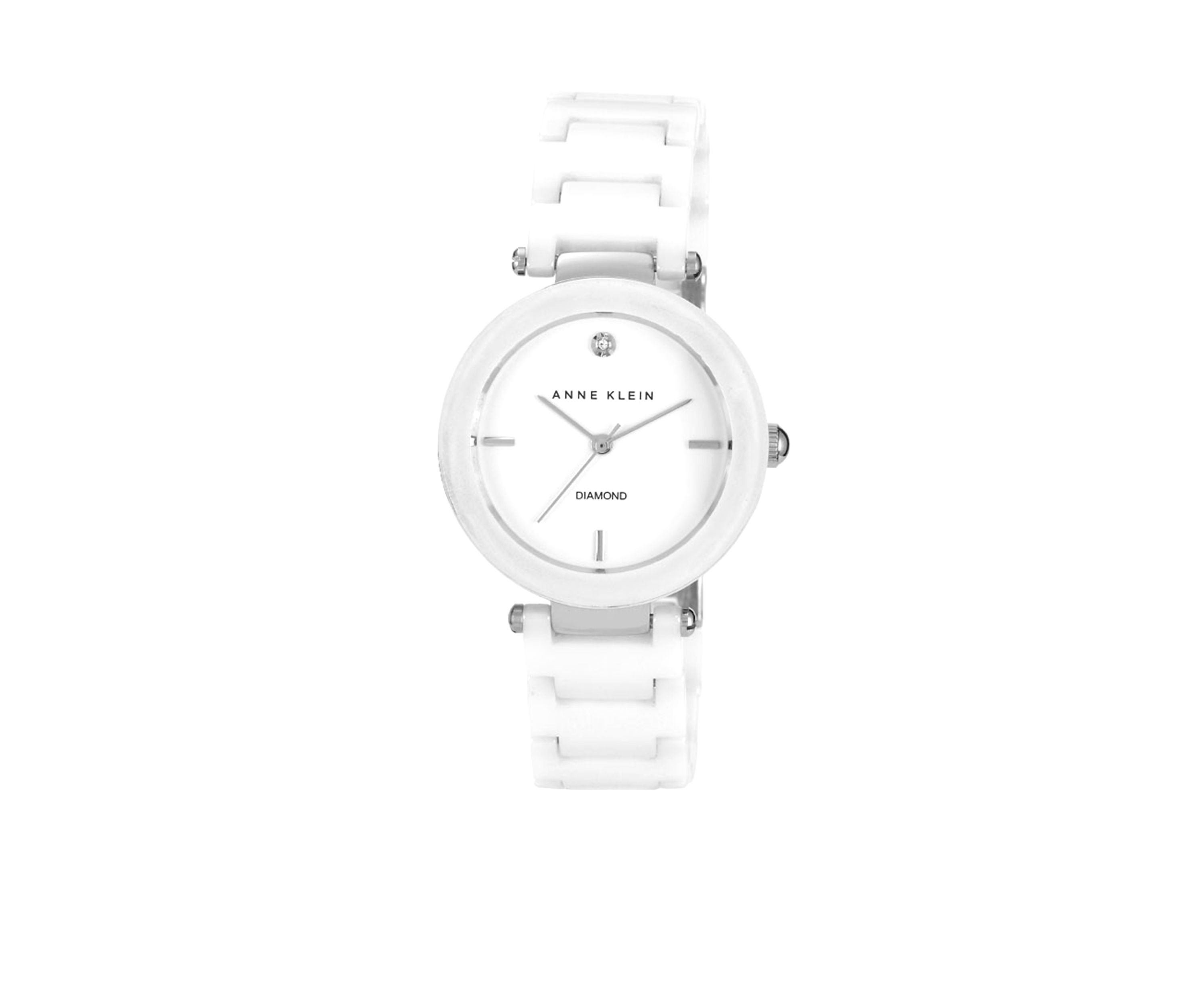 White Round Ceramic Diamond Bracelet Watch