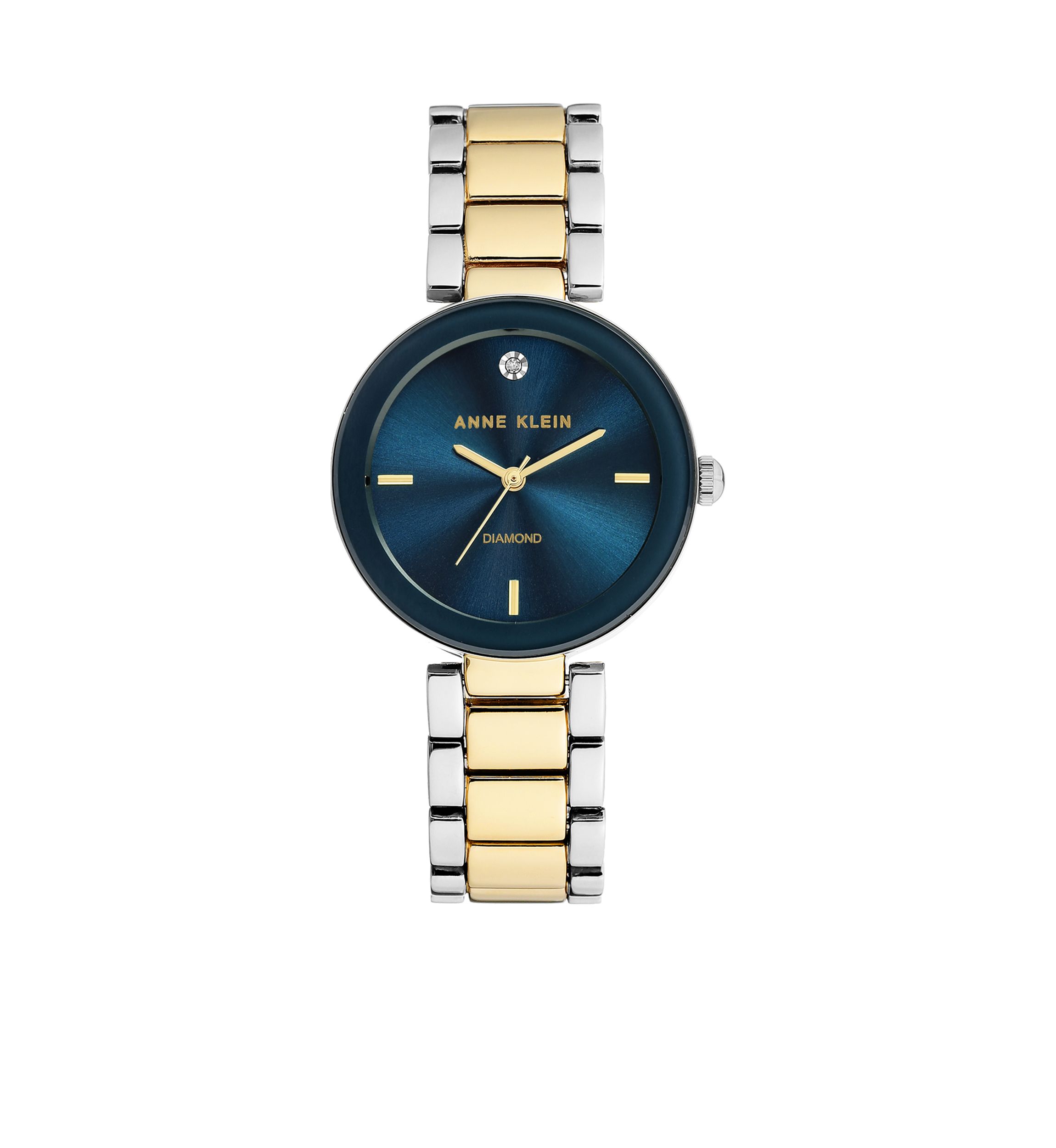 Womens Two-Tone Diamond Dial Bracelet Watch