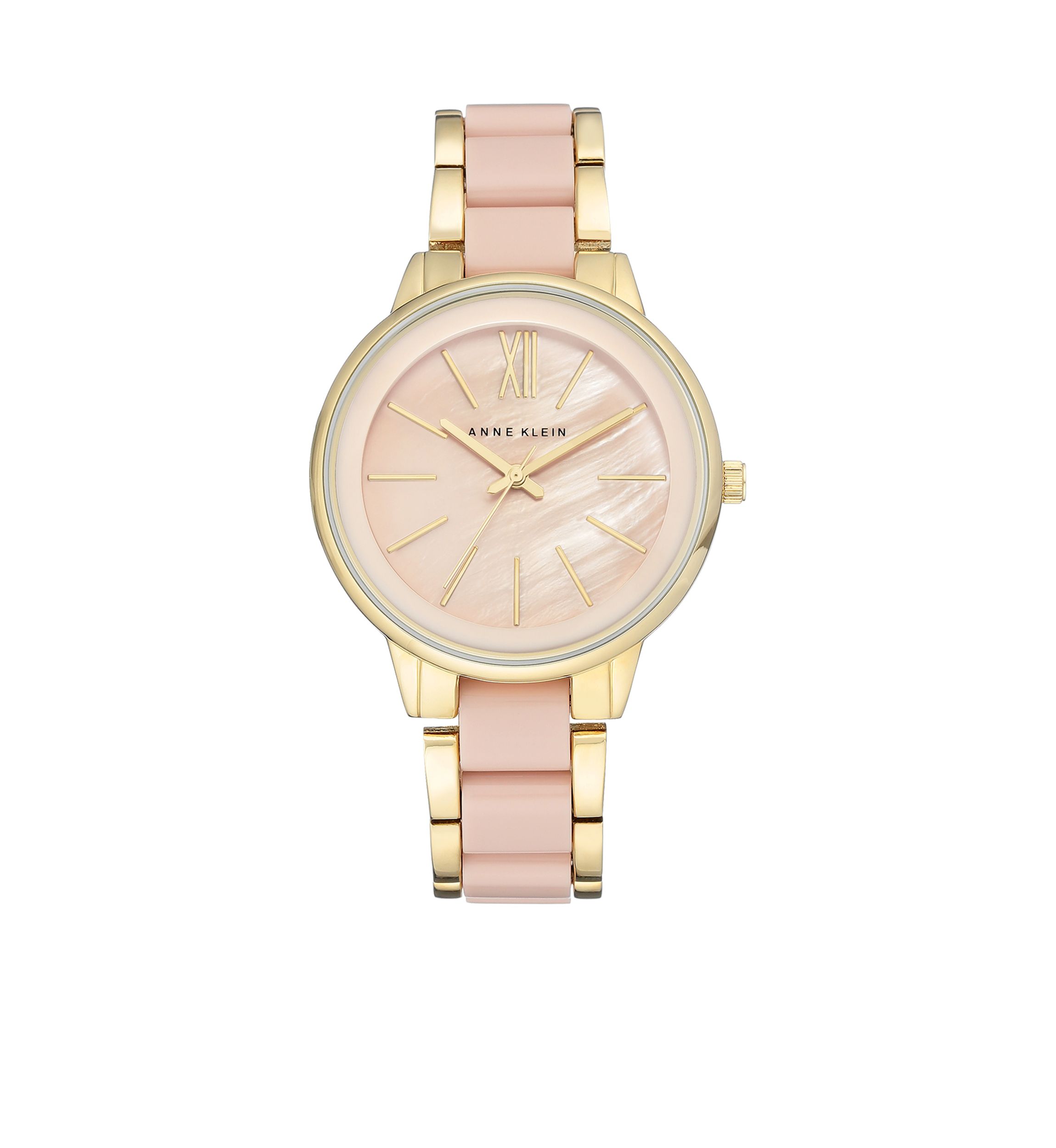 Womens Gold-Tone Mother of Pearl Adjustable Bracelet Link Watch