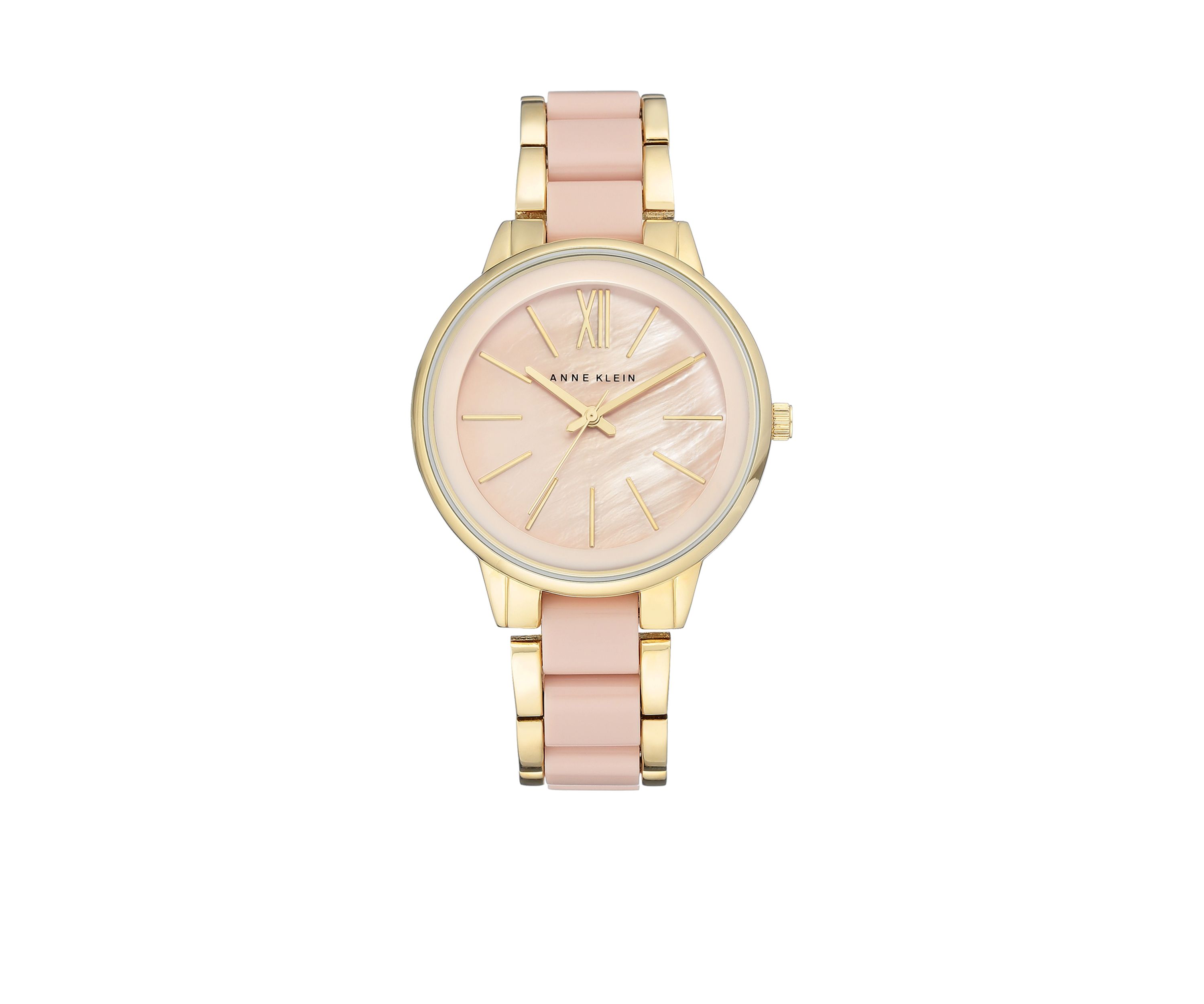 Womens Gold-Tone Mother of Pearl Adjustable Bracelet Link Watch