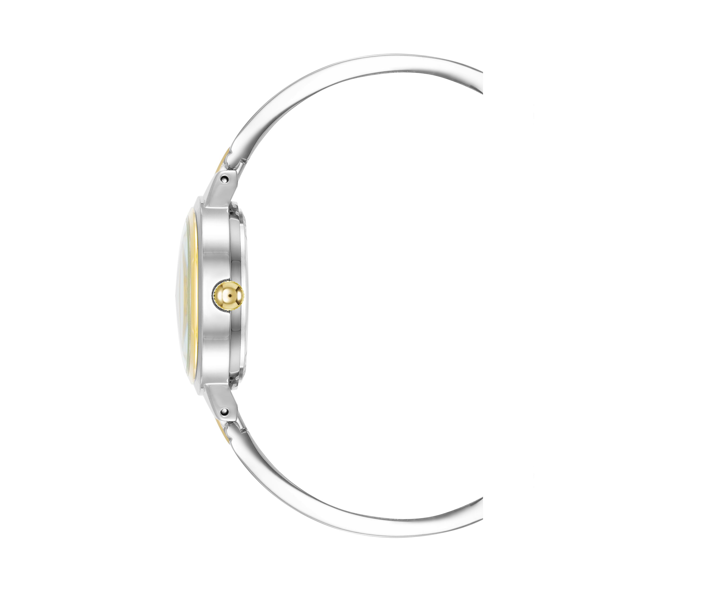 Womens Two-Tone Alloy Open Bangle Watch