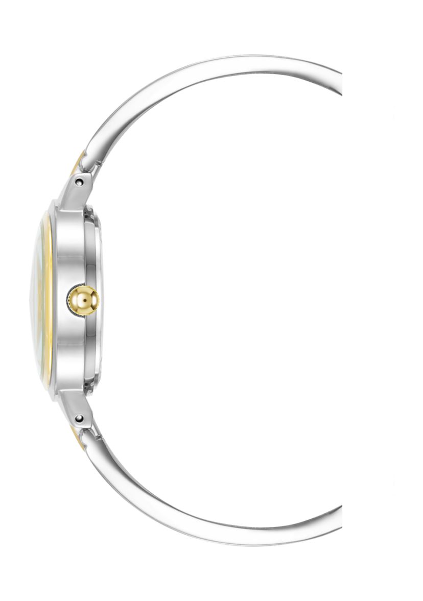 Womens Two-Tone Alloy Open Bangle Watch