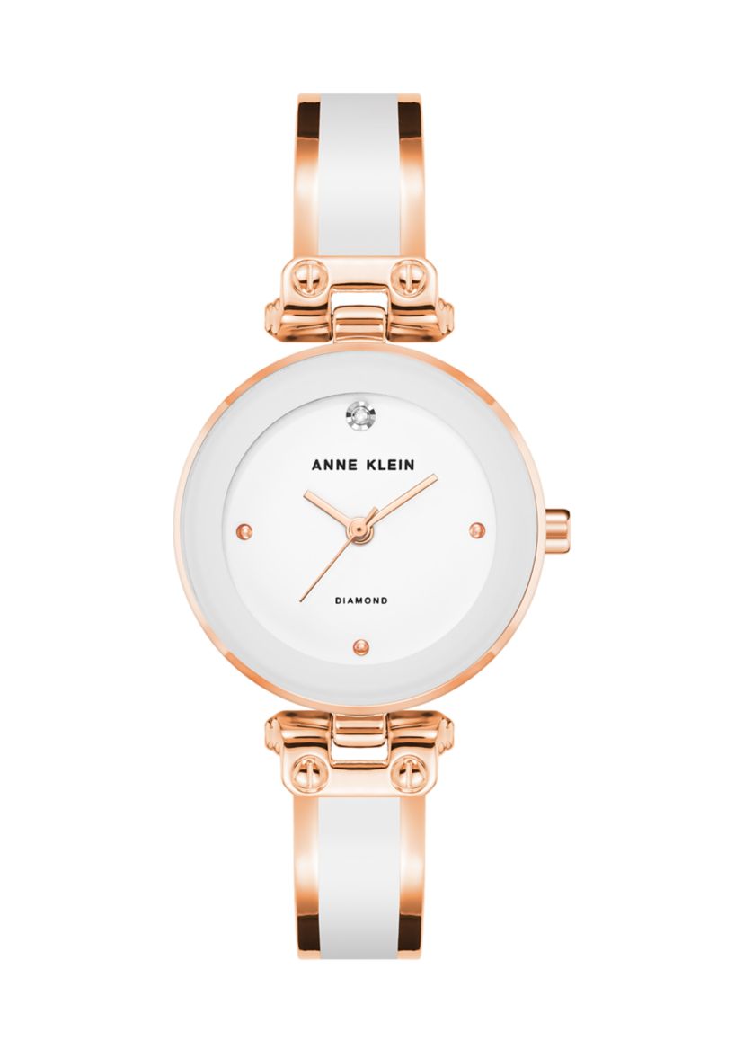 Anne Klein White Rose Gold Watch | Belk display picture 2