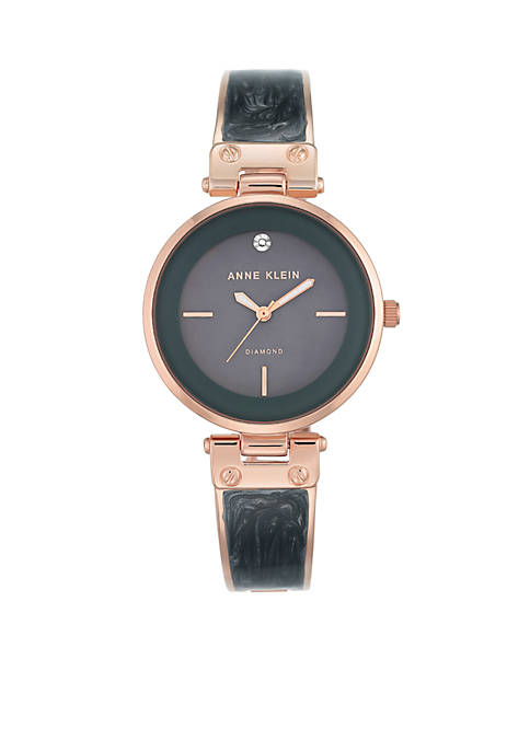 Anne Klein Rose-Gold Tone and Gray Mother of
