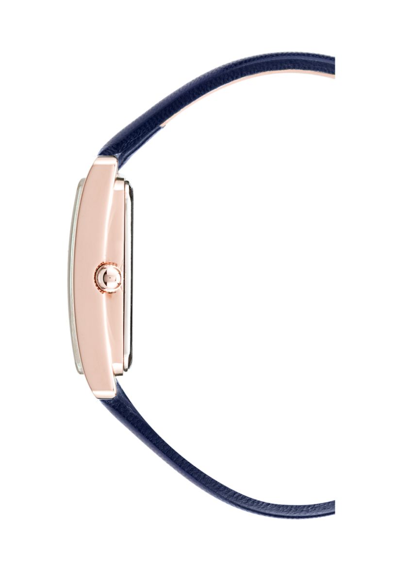 Rectangular Rose Gold Dial Watch 