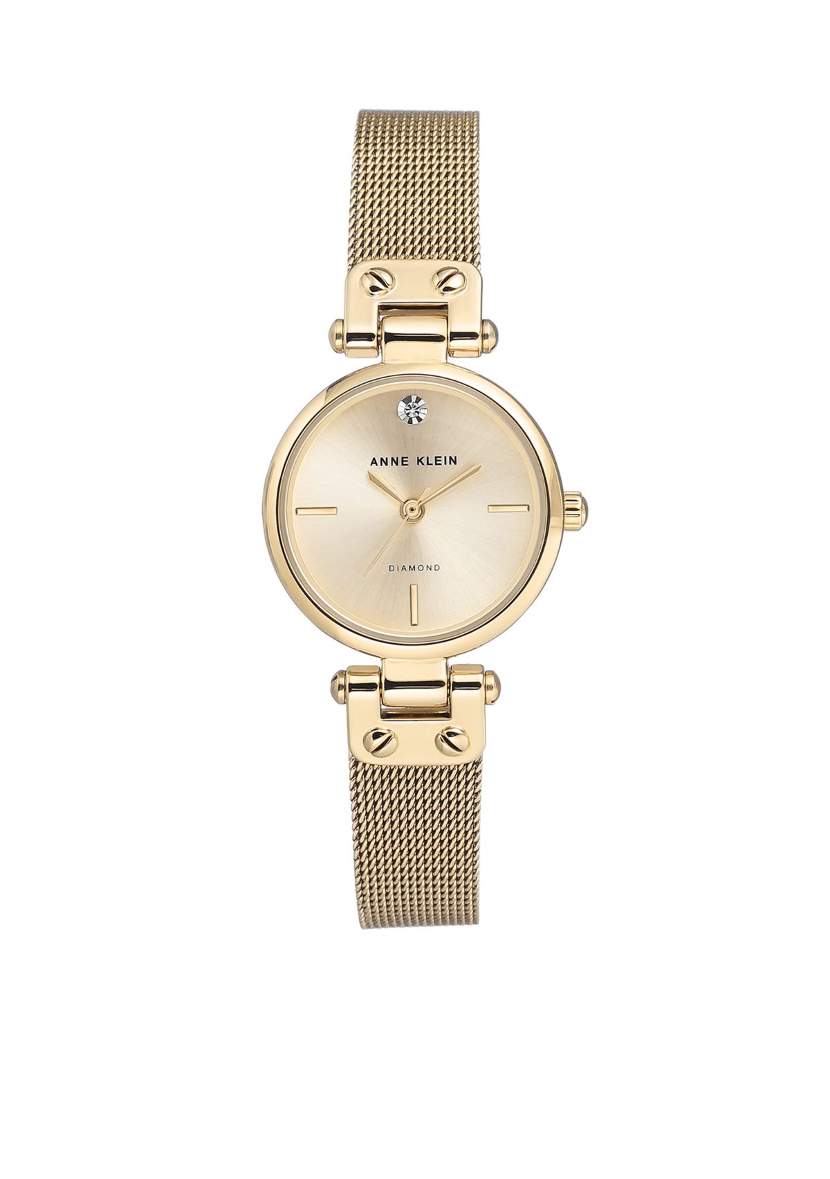 Gold-Tone Diamond Dial Bracelet Watch
