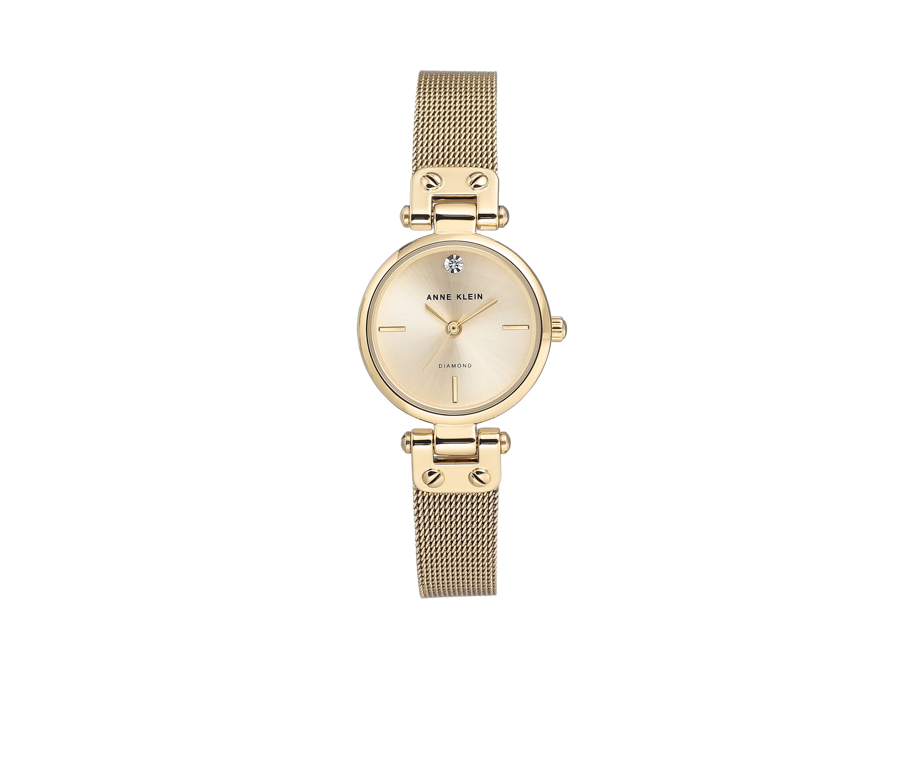 Gold-Tone Diamond Dial Bracelet Watch