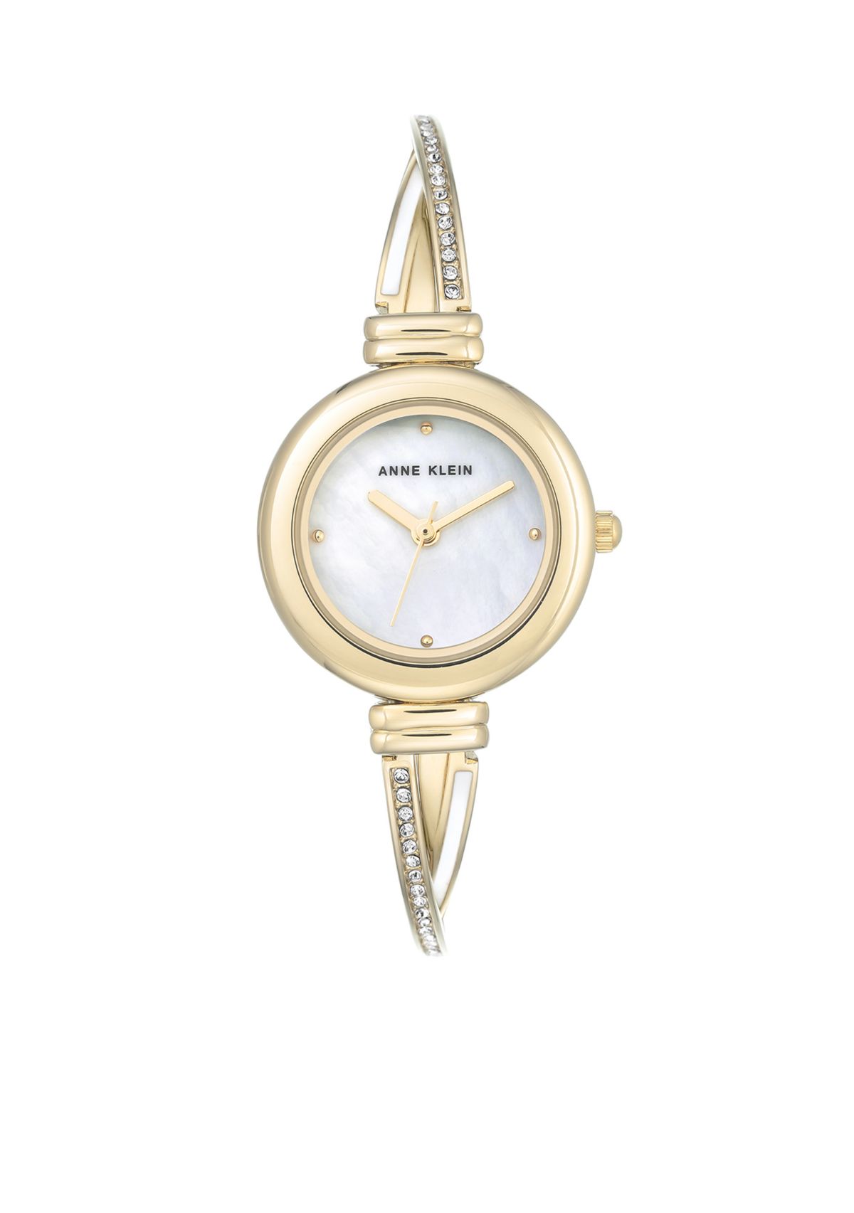 Womens Gold-Tone Crystal Metal Watch