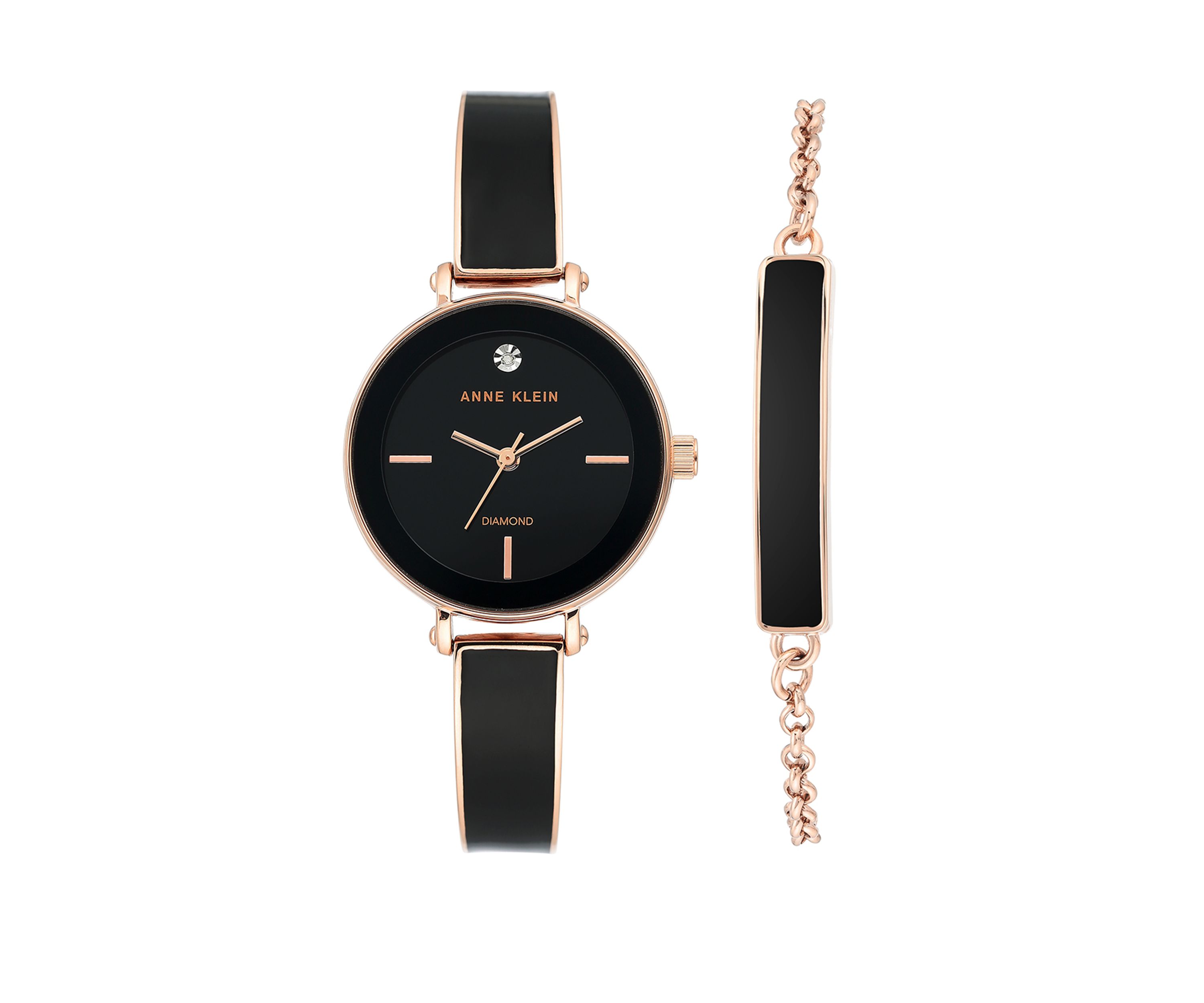 Gold Metal Black Diamond Set