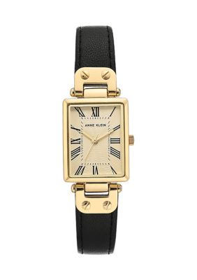 Anne Klein Gold Round Case with Honey Leather Strap | belk