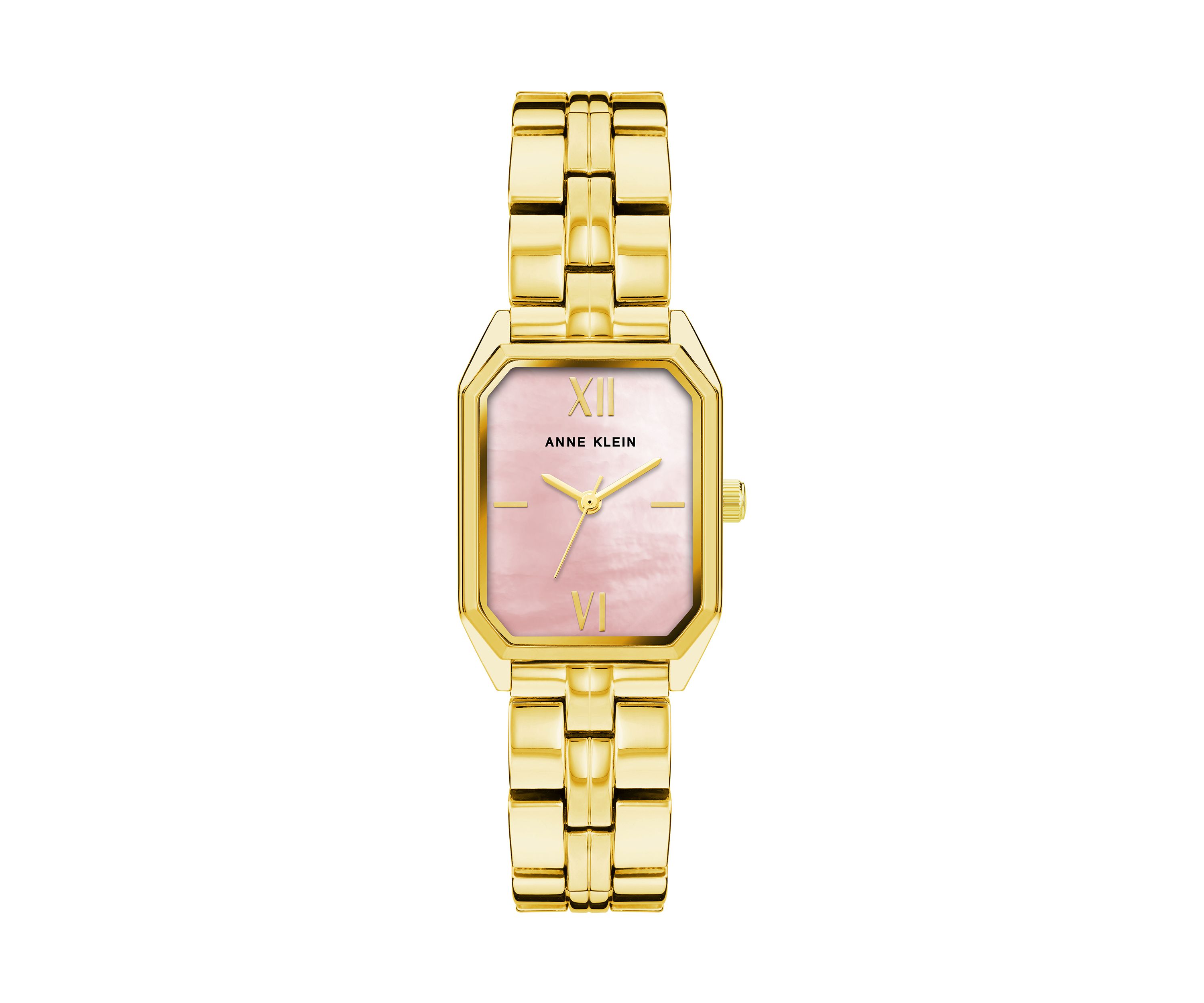 Womens Gold Tone Metal Link Bracelet Watch