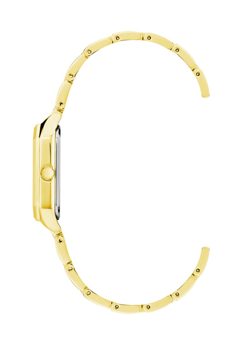 Womens Gold Tone Metal Link Bracelet Watch