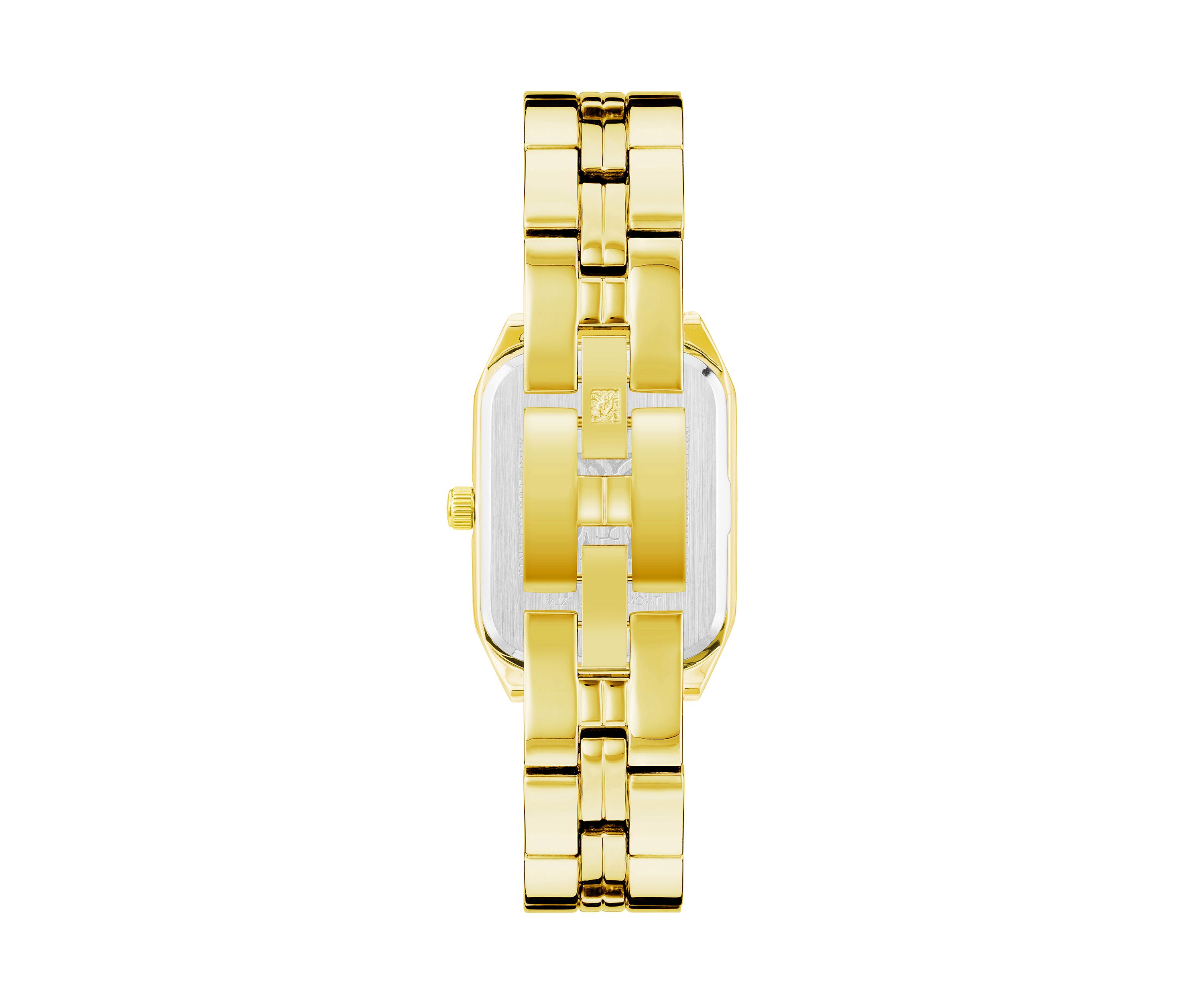 Womens Gold-Tone Link Bracelet with Pink Mother of Pearl Dial Watch, 24mm