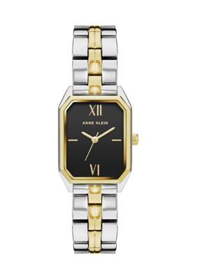 Anne Klein Women's Octagonal Two Tone Alloy Link Bracelet Watch -  0086702736256