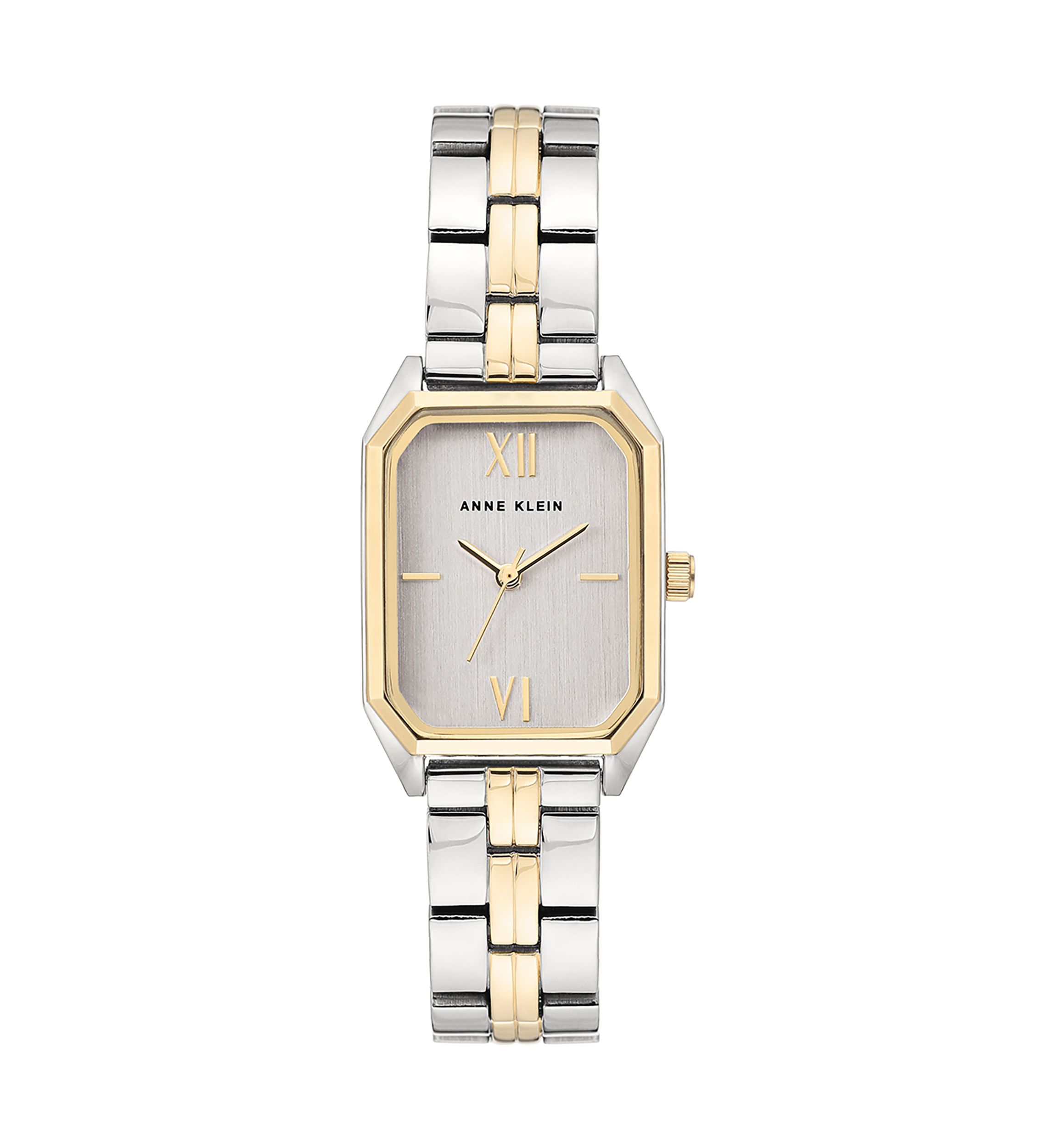 Two Tone Bracelet Rectangular Case Watch 