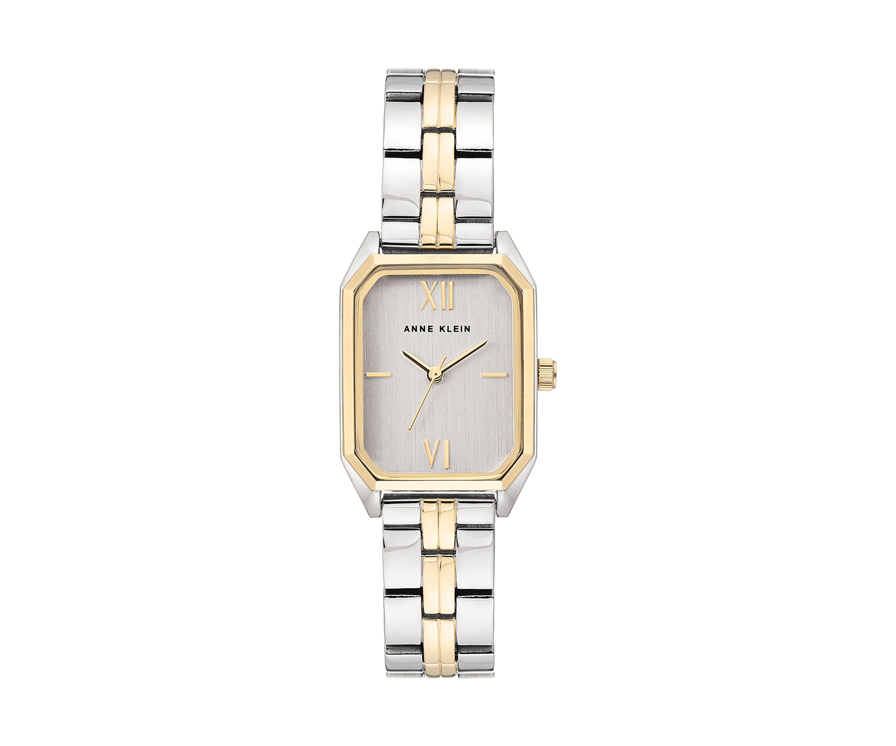 Two Tone Bracelet Rectangular Case Watch 