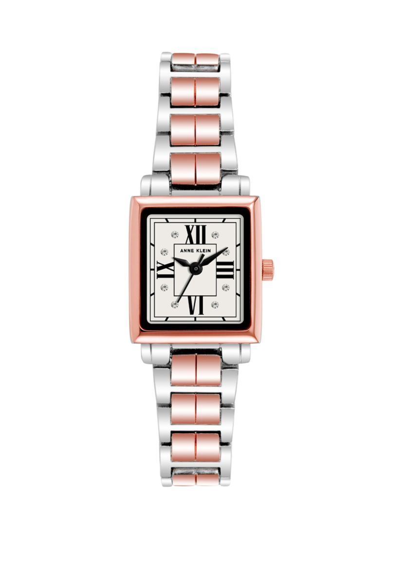  Womens Rose Gold-Tone Metal Link Bracelet with Mother of Pearl Dial Watch, 26 mm