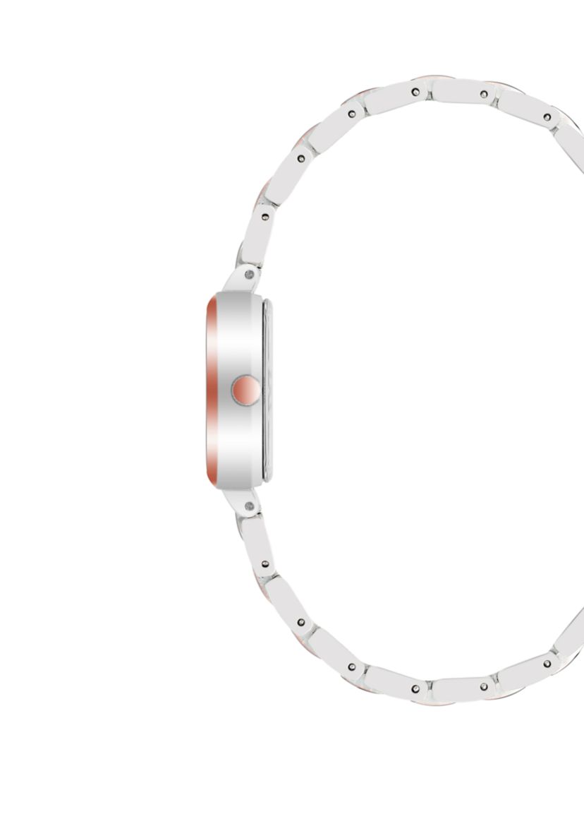  Womens Rose Gold-Tone Metal Link Bracelet with Mother of Pearl Dial Watch, 26 mm