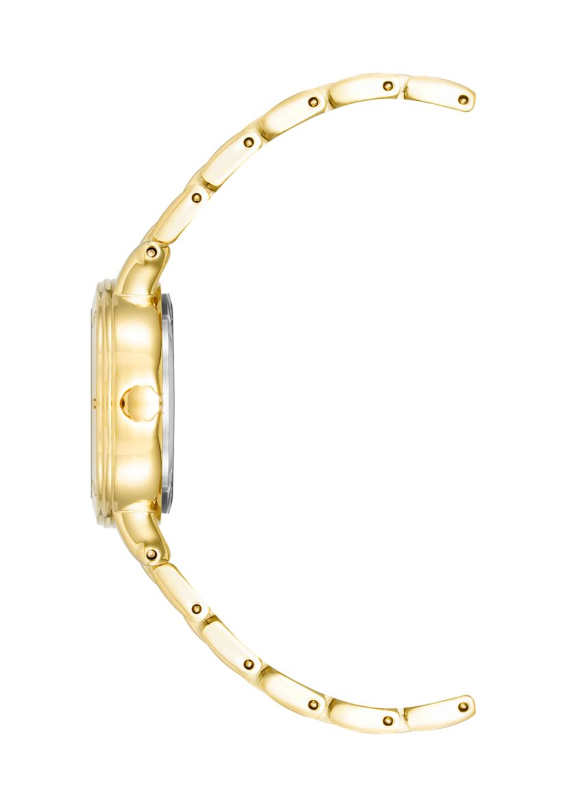 Womens 30 Millimeter  Roman Numeral Gold-tone Alloy Bracelet Watch 
