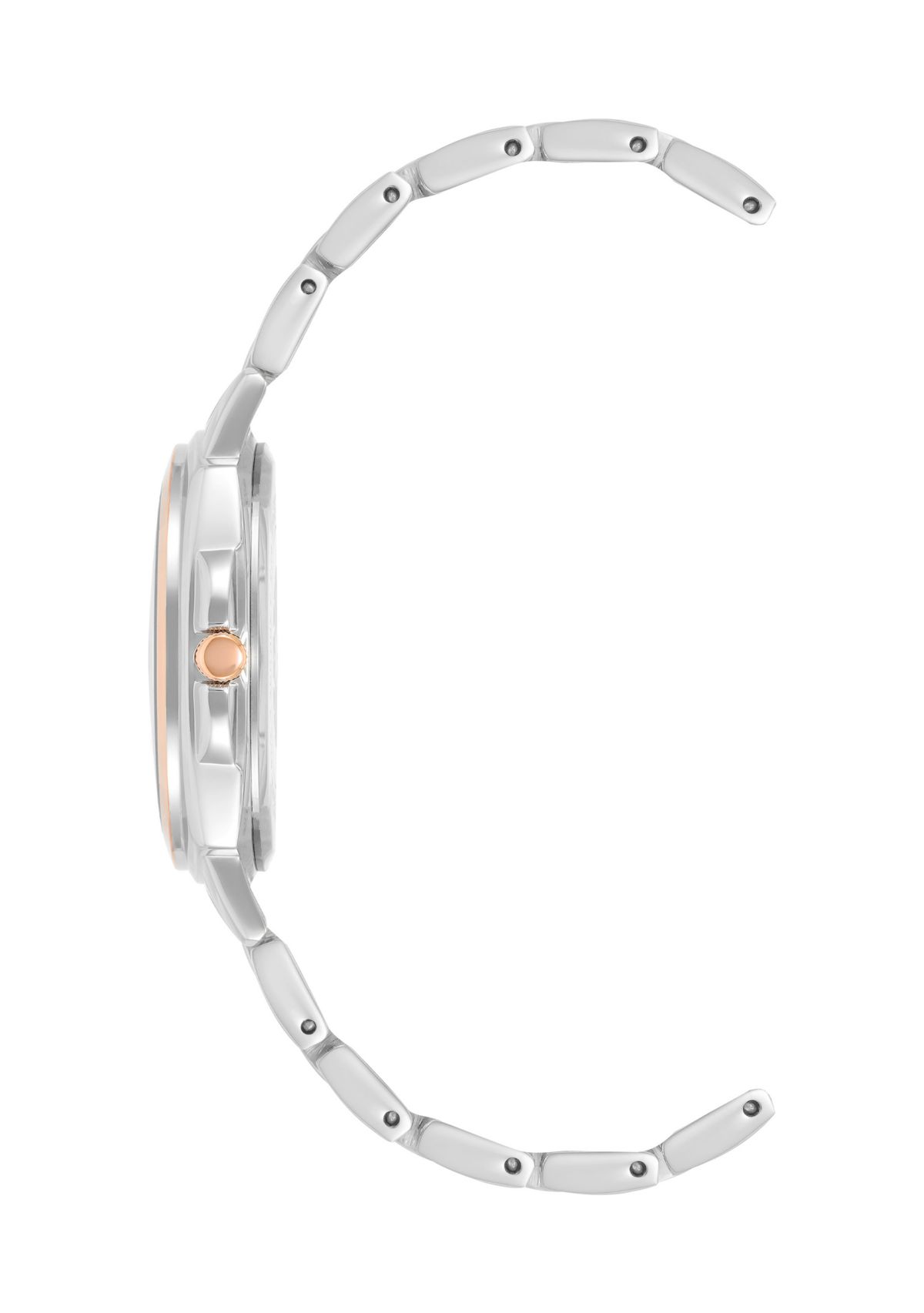 Womens 36 Millimeter Silver-Tone and Rose Gold-Tone Alloy Bracelet Watch