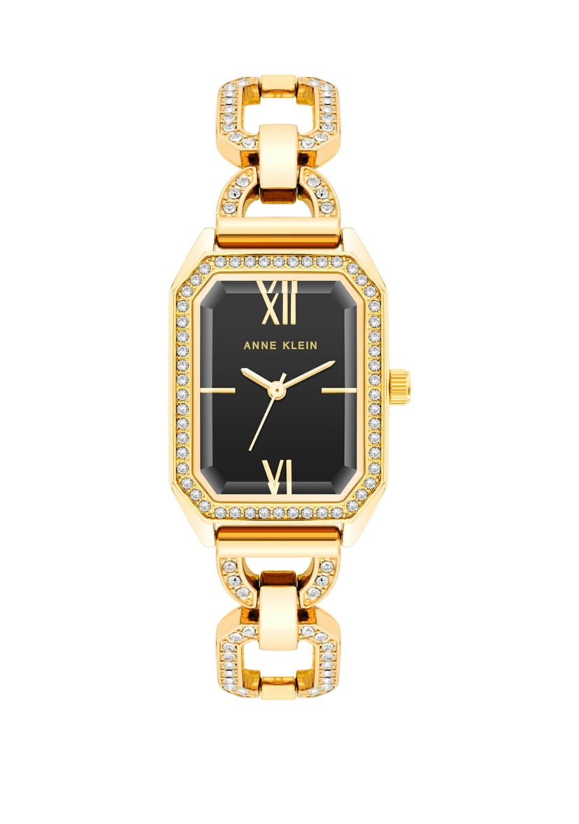 Womens Gold-Tone Metal Link Bracelet Watch, 24 Millimeter 