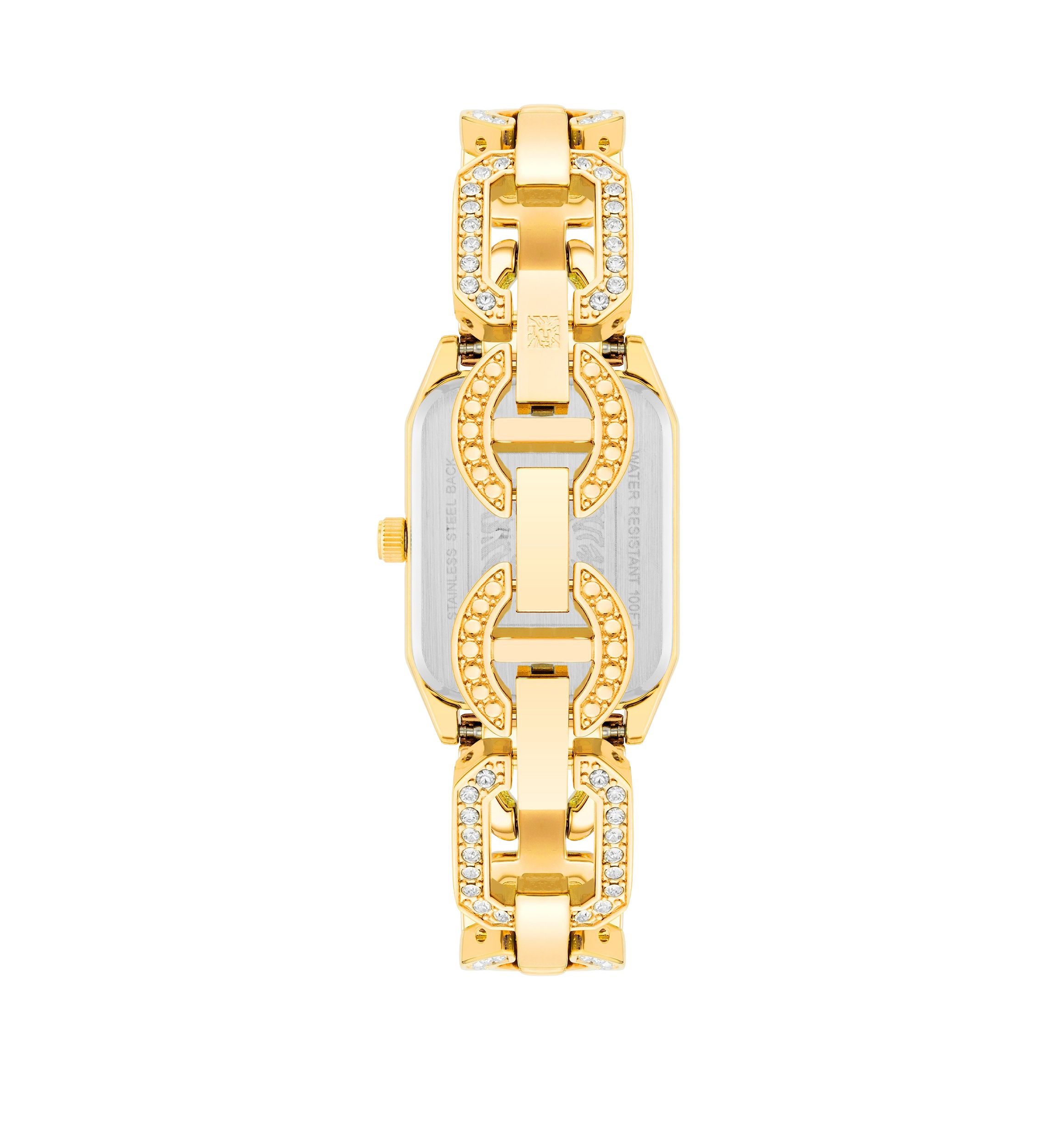 Womens Gold-Tone Metal Link Bracelet Watch, 24 Millimeter 